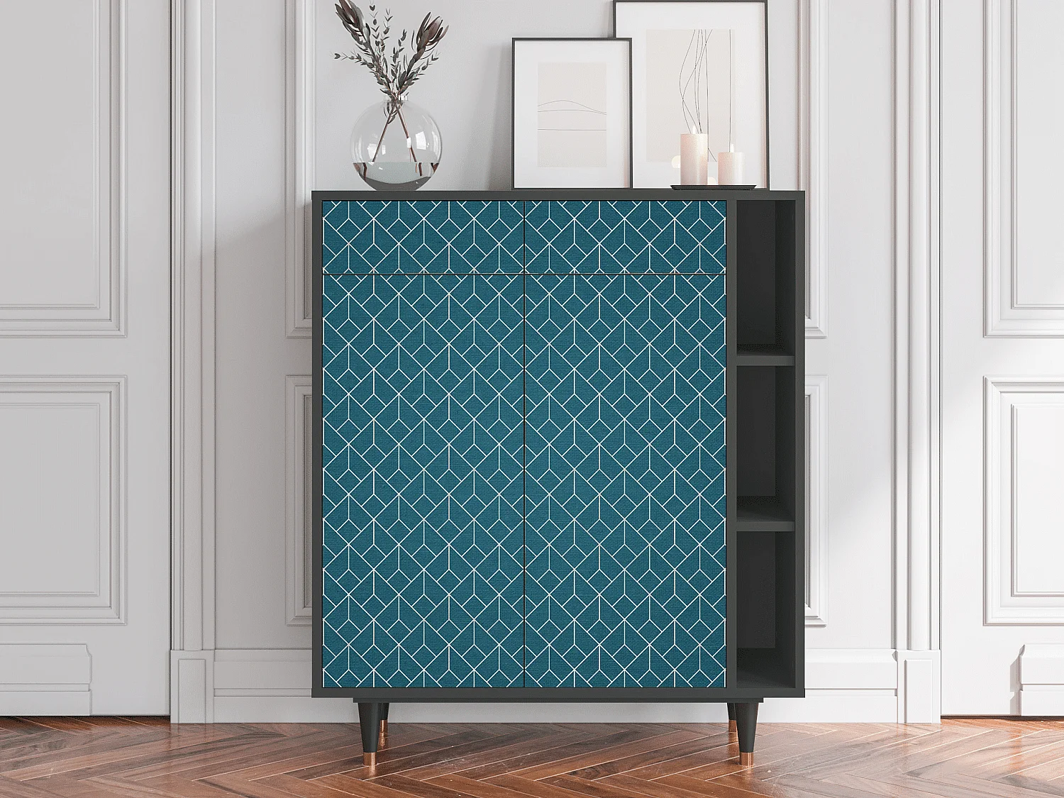 Buffet - 96х110х41 cm - BS6 - Turquoise Geometry, Anthracite