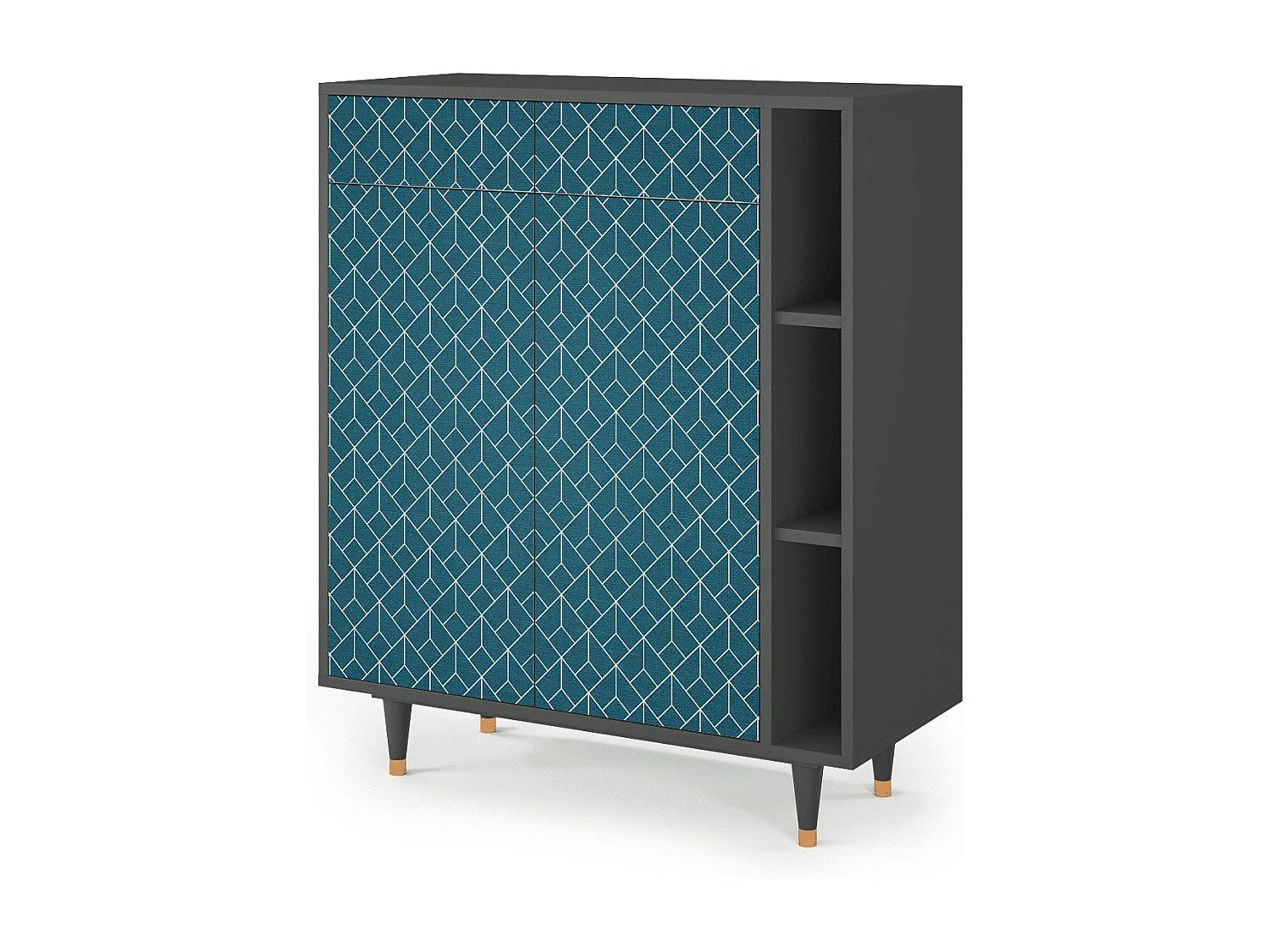 Credenza - 96х110х41 cm - BS6 - Turquoise Geometry, Antracite