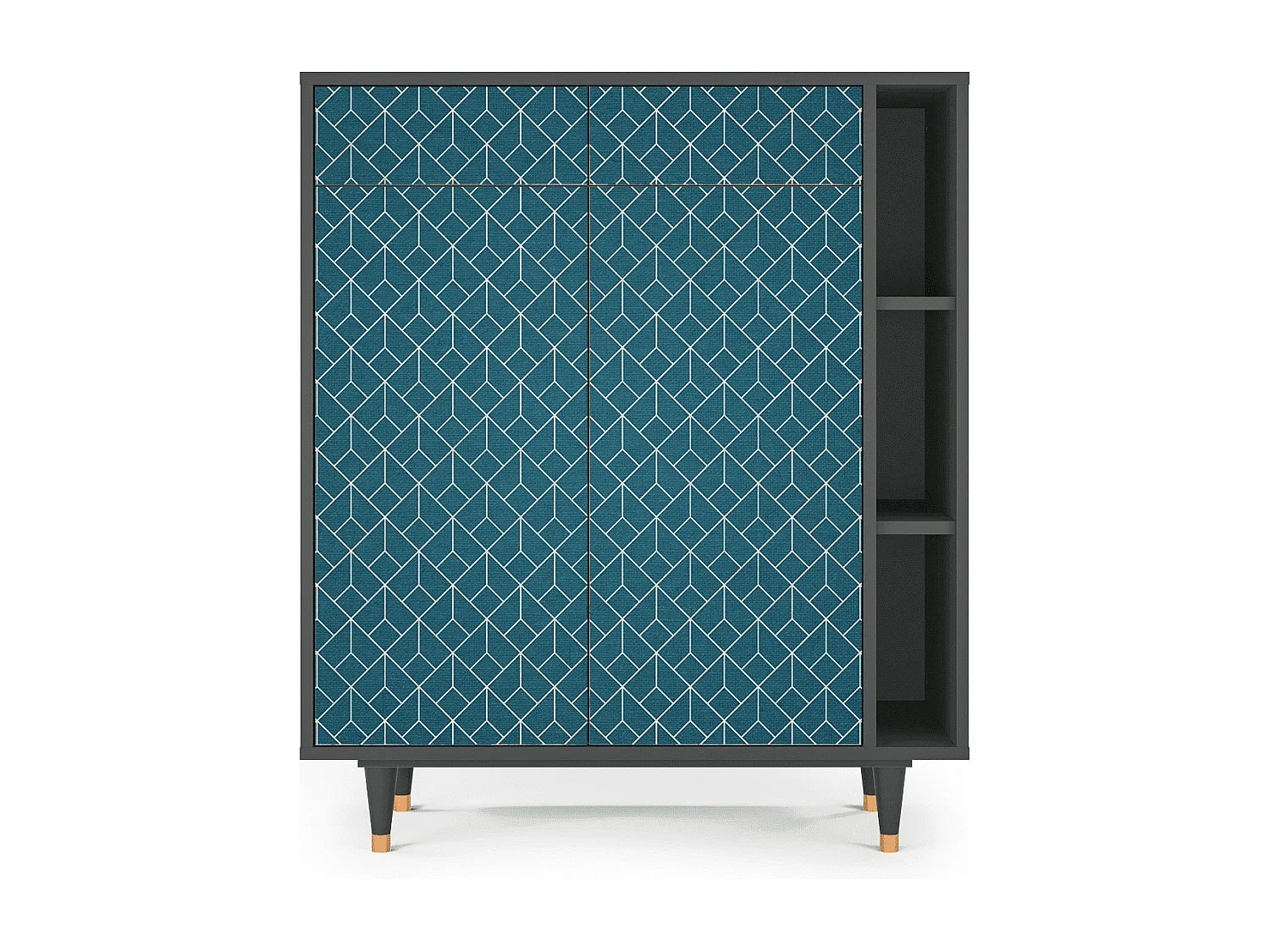 Dressoir - 96х110х41 cm - BS6 - Turquoise Geometry, Antraciet