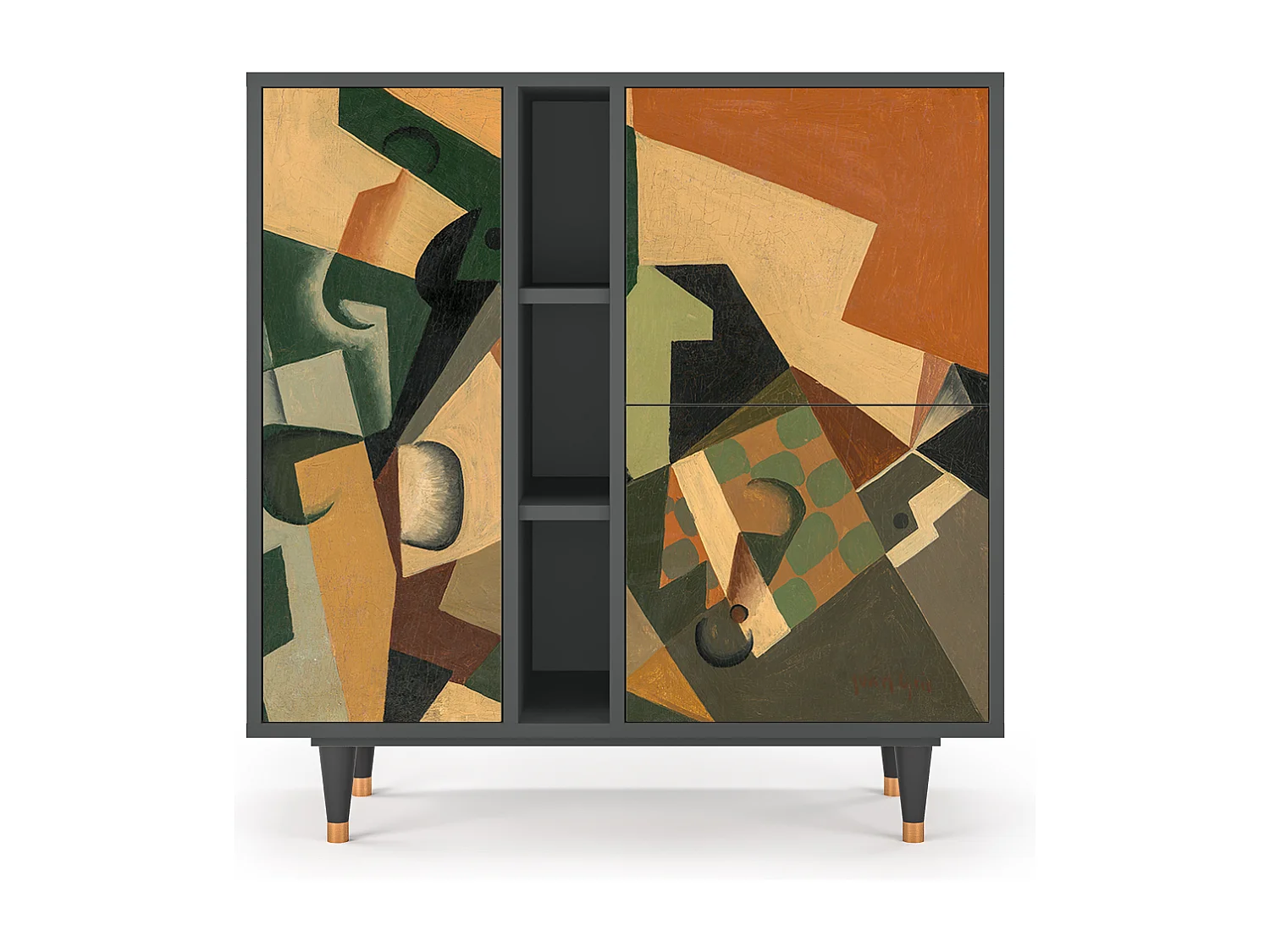 Aparador - 94х96х41 cm - BS5 - Glass and Checkerboard, Antracita