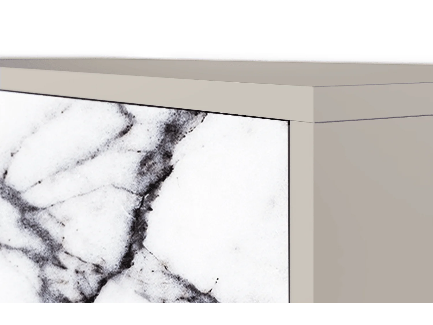 Kredens - 115х84х41 cm - S3 - Raven Marble, Piaskowy