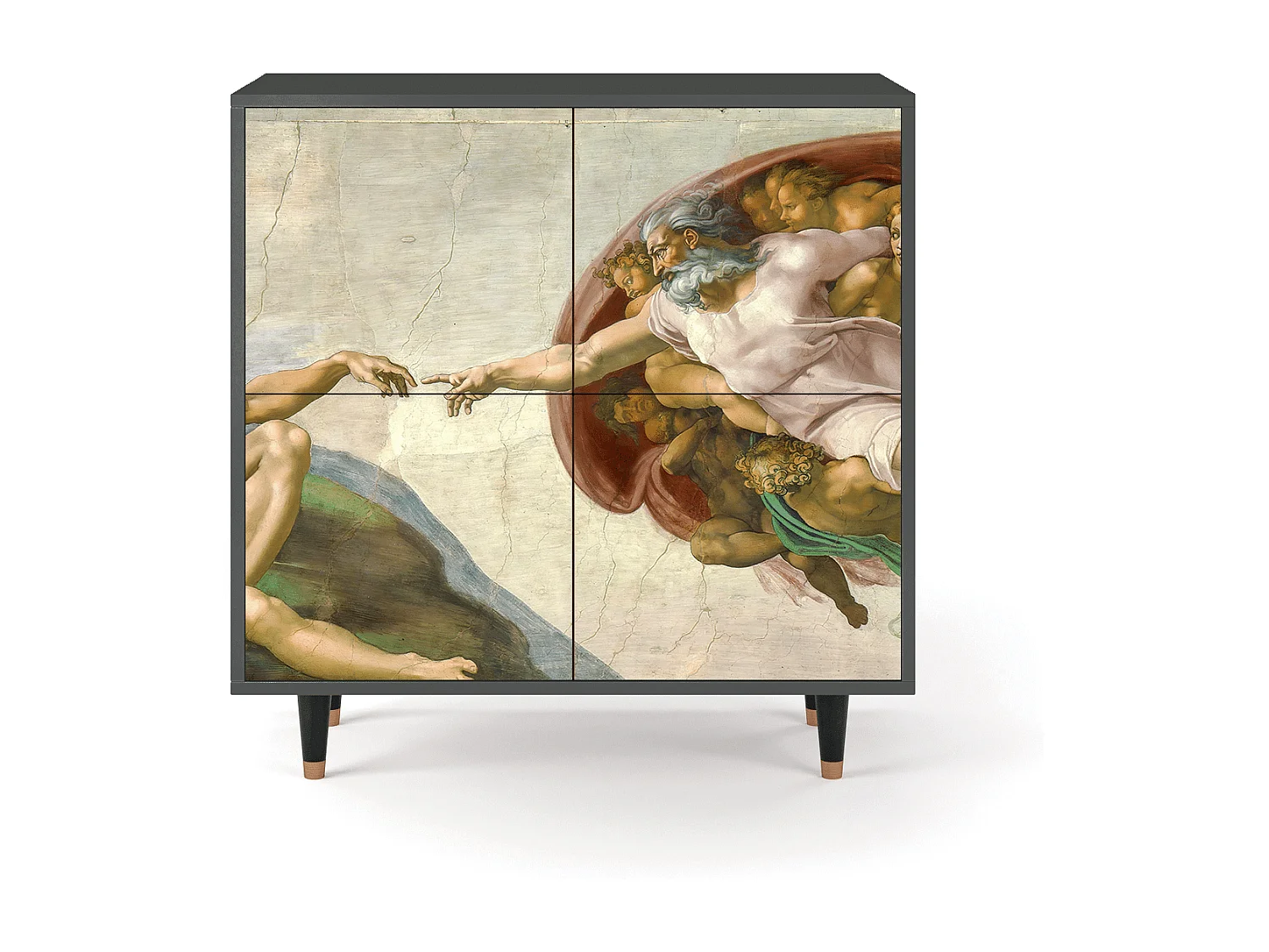Kredens - 94x96x48 cm - BS3 - The Creation of Adam, Antracyt