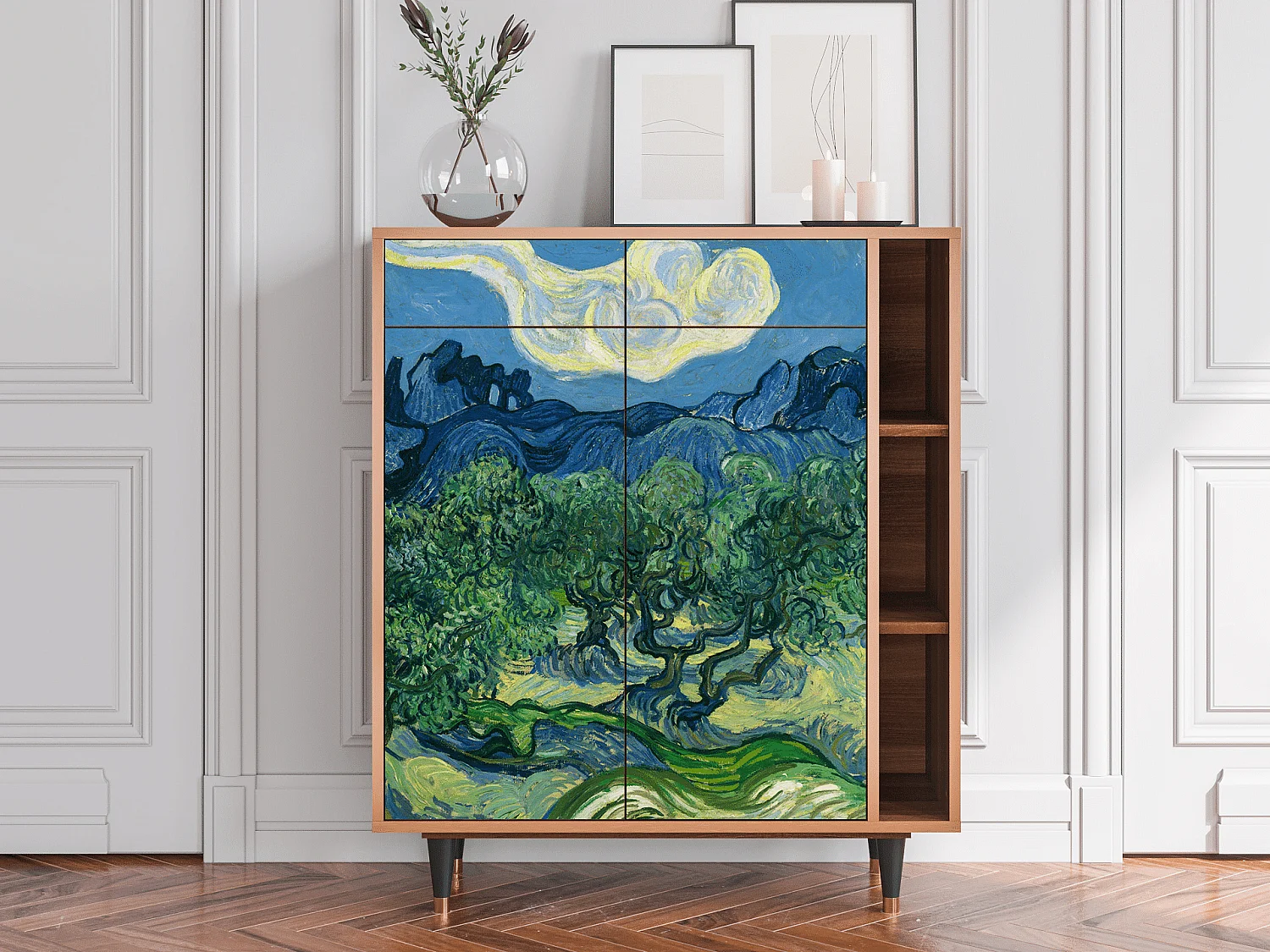 Kredens - 96х110х41 cm - BS6 - The Oil Trees, Orzech