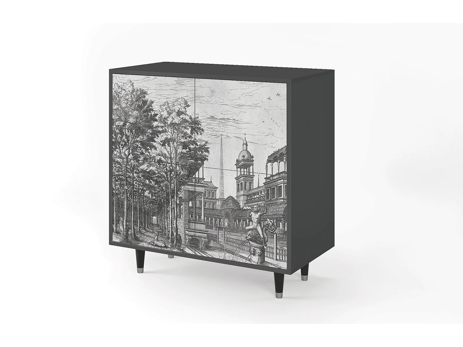 Kredens - 94x96x48 cm - BS3 - View of the Piazza, Antracyt