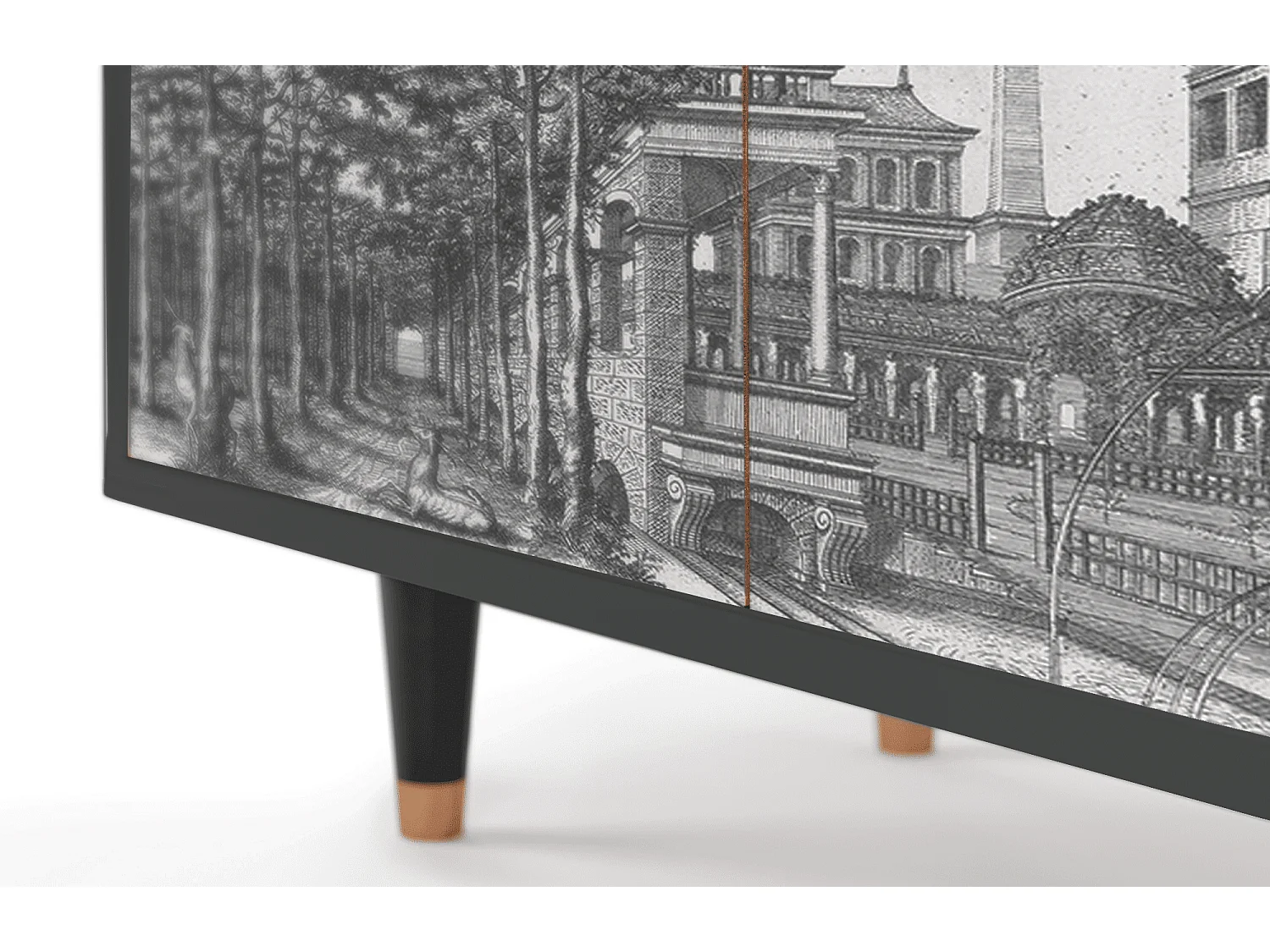 Buffet - 94x96x48 cm - BS3 - View of the Piazza, Anthracite