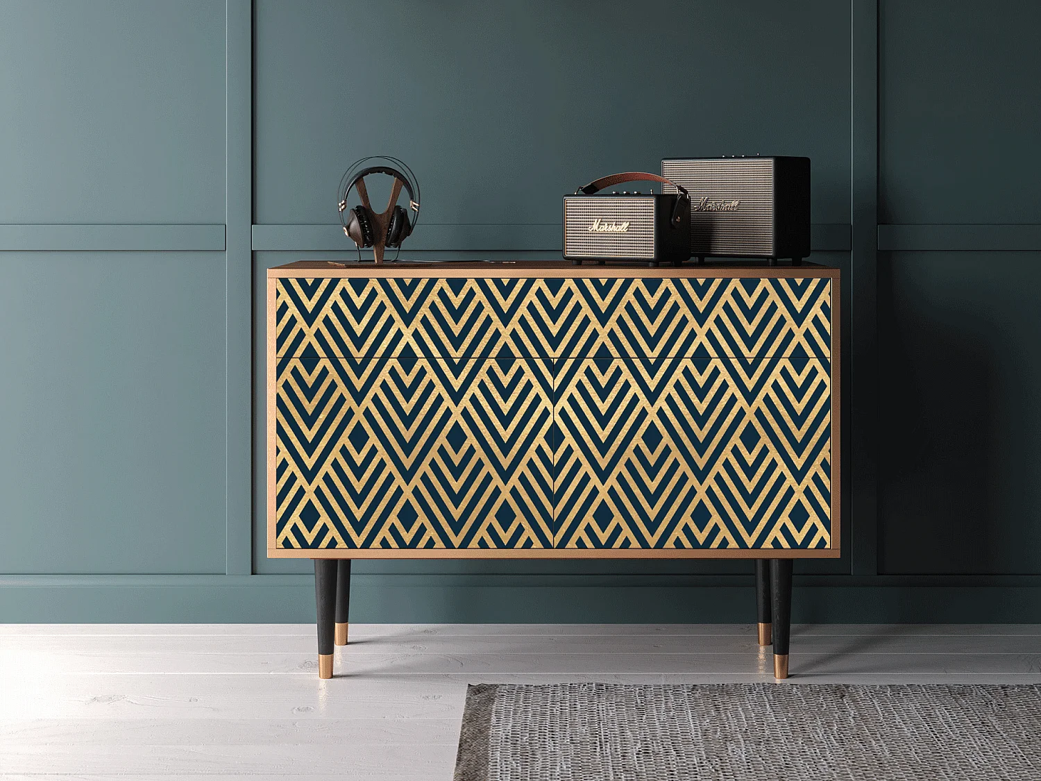 Credenza - 115x85x48 cm - BS4 - Egypt Triangles, Noce