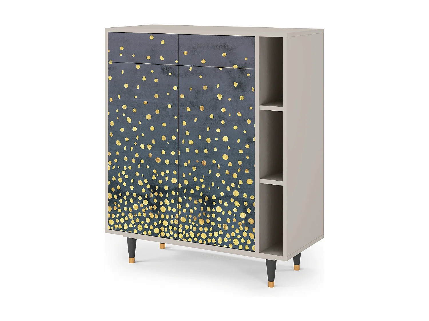 Kredens - 96х110х41 cm - BS6 - Foggy Lights, Piaskowy