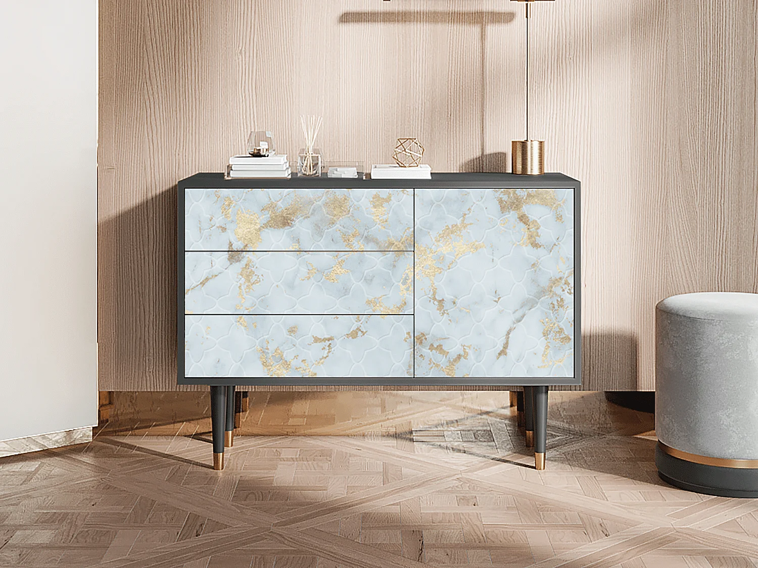 Credenza - 115х84х41 cm - S3 - Golden Waves, Antracite