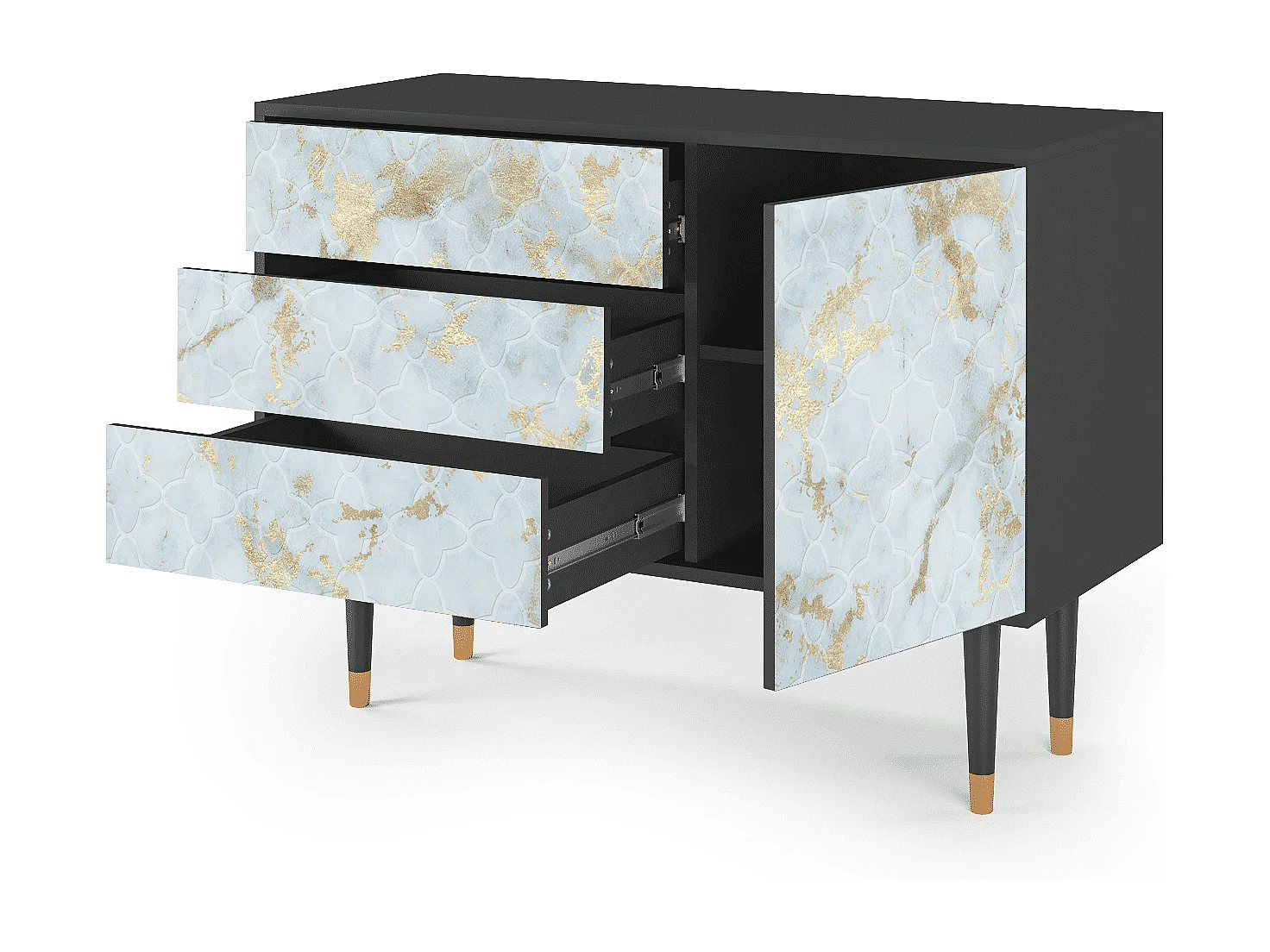 Credenza - 115х84х41 cm - S3 - Golden Waves, Antracite