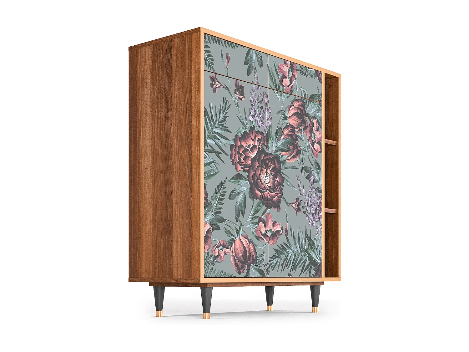 Credenza - 96х110х41 cm - BS6 - Light Peonies, Noce