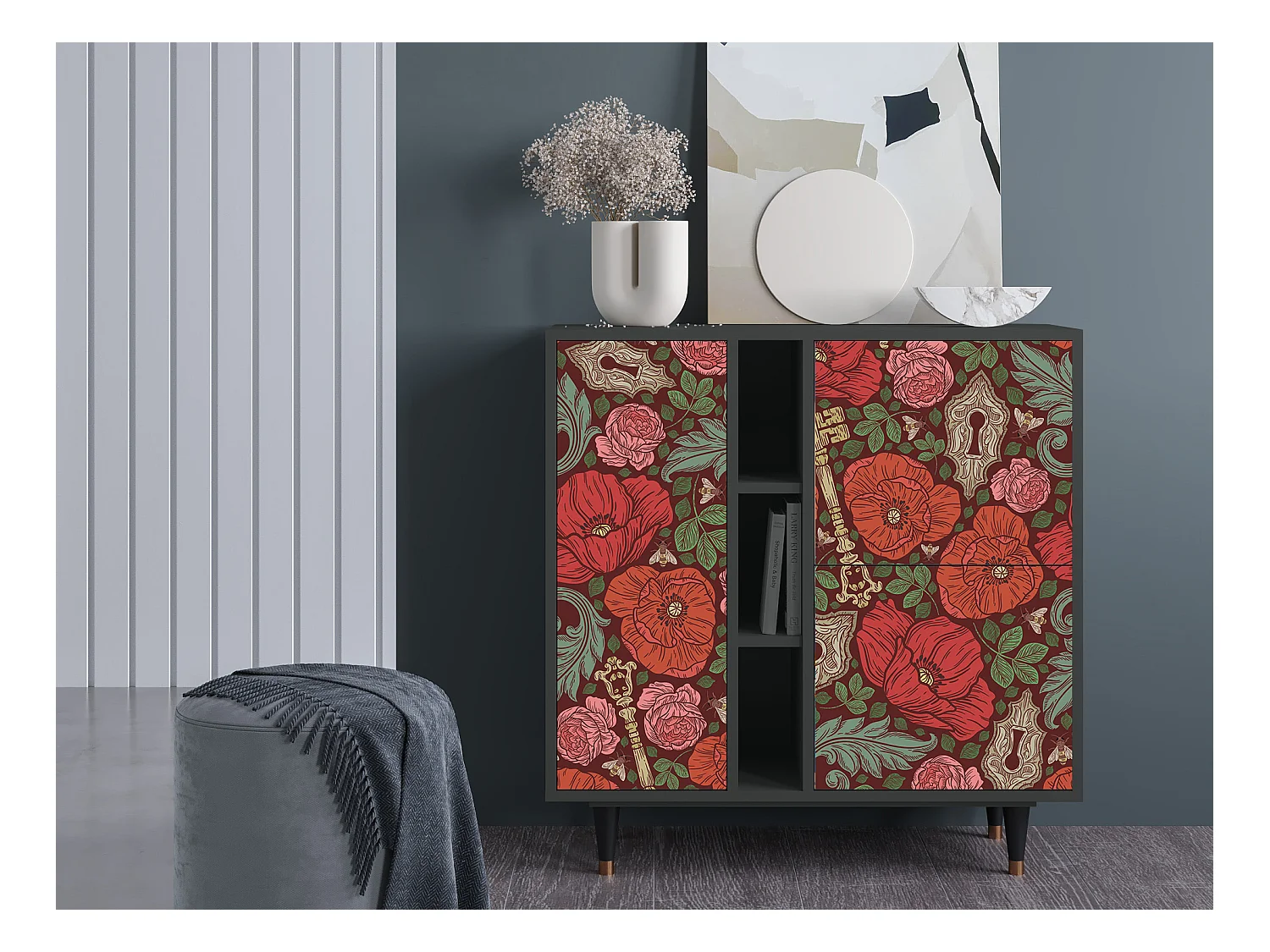 Credenza - 94х96х41 cm - BS5 - Poppy Garden, Antracite