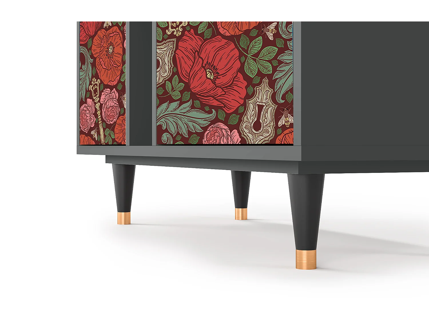 Dressoir - 94х96х41 cm - BS5 - Poppy Garden, Antraciet