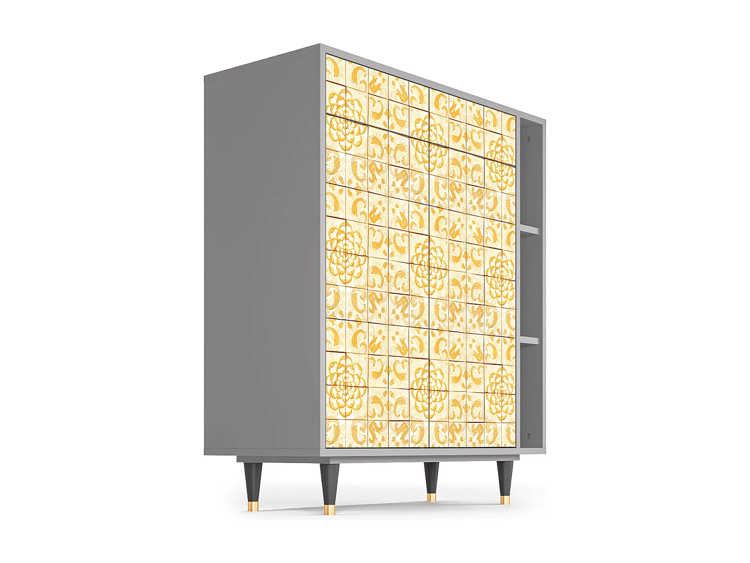 Kredens - 96х110х41 cm - BS6 - Sunshiny Tile, Szary