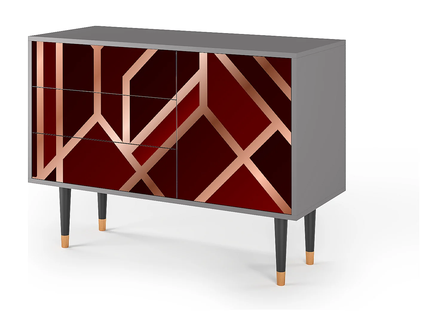 Sideboard - 115х84х41 cm - S3 - Velvet 1920's, Grau