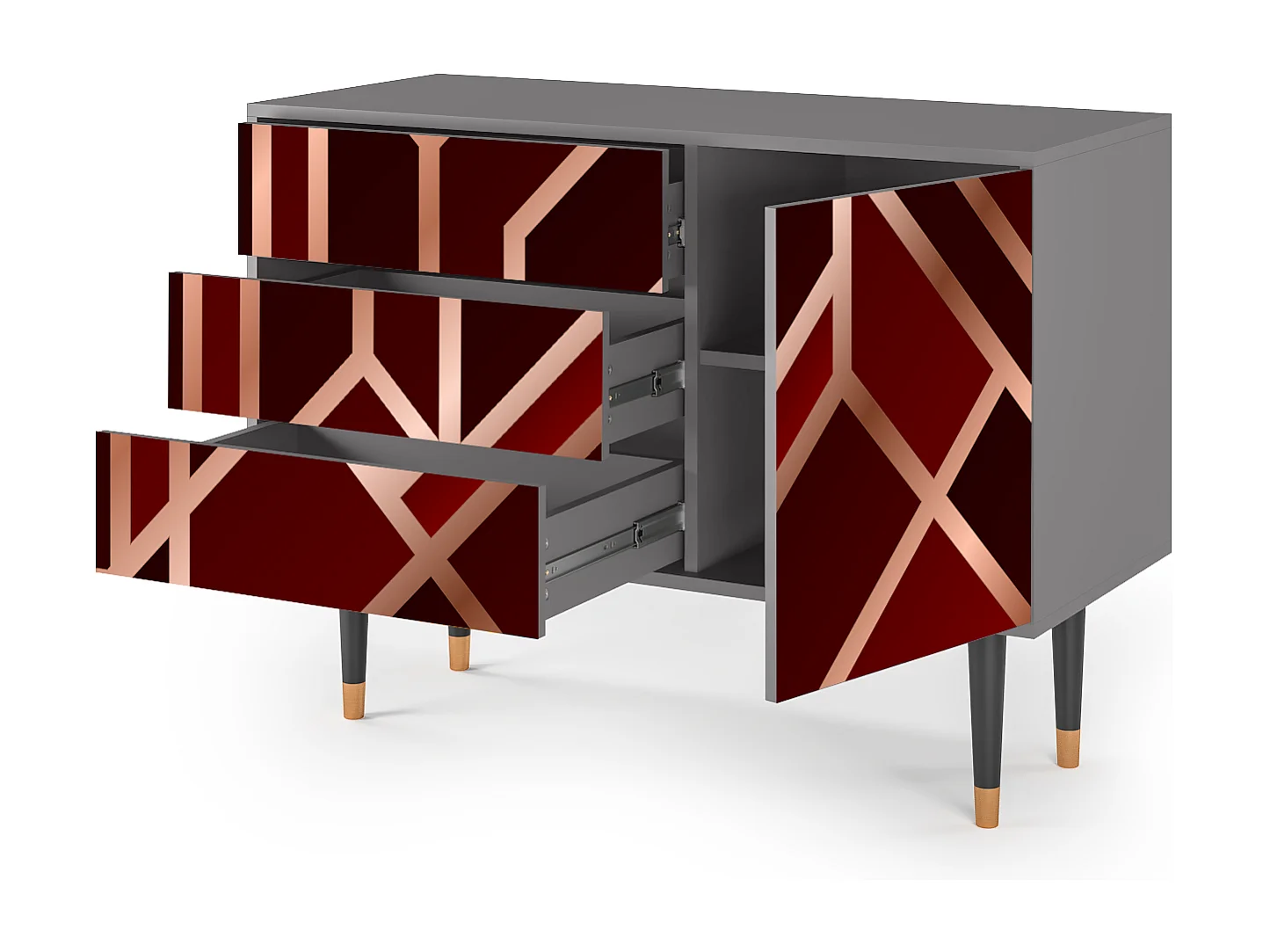 Credenza - 115х84х41 cm - S3 - Velvet 1920's, Grigio