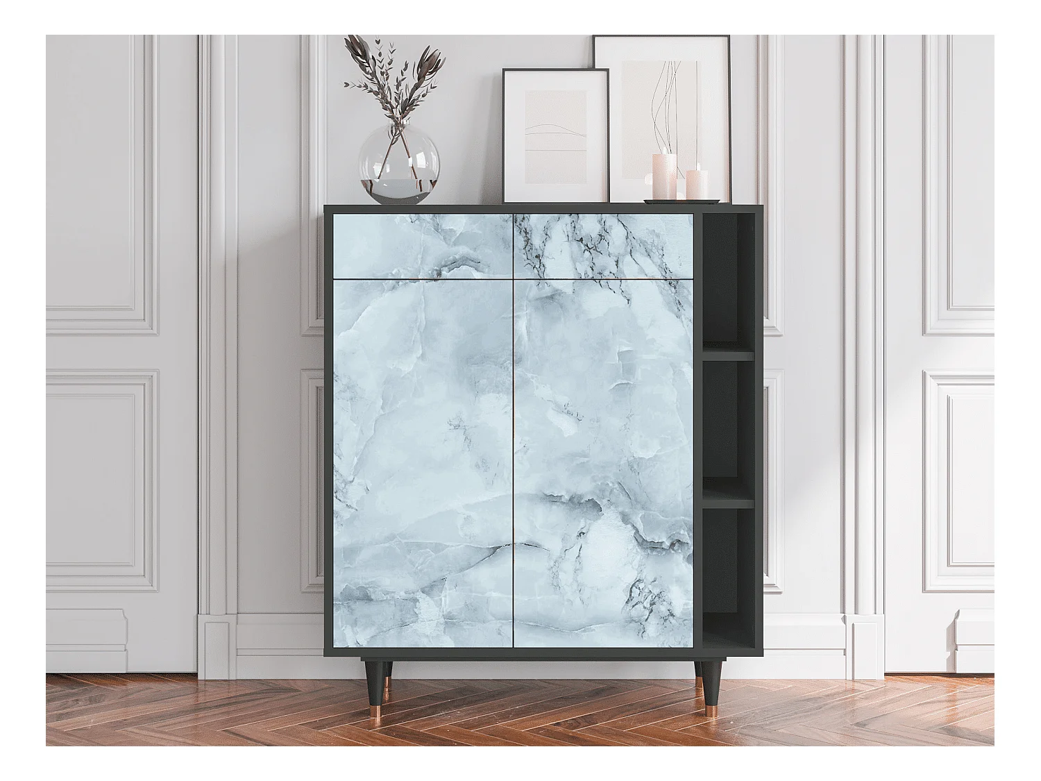 Kredens - 96х110х41 cm - BS6 - Glacial Colour, Antracyt