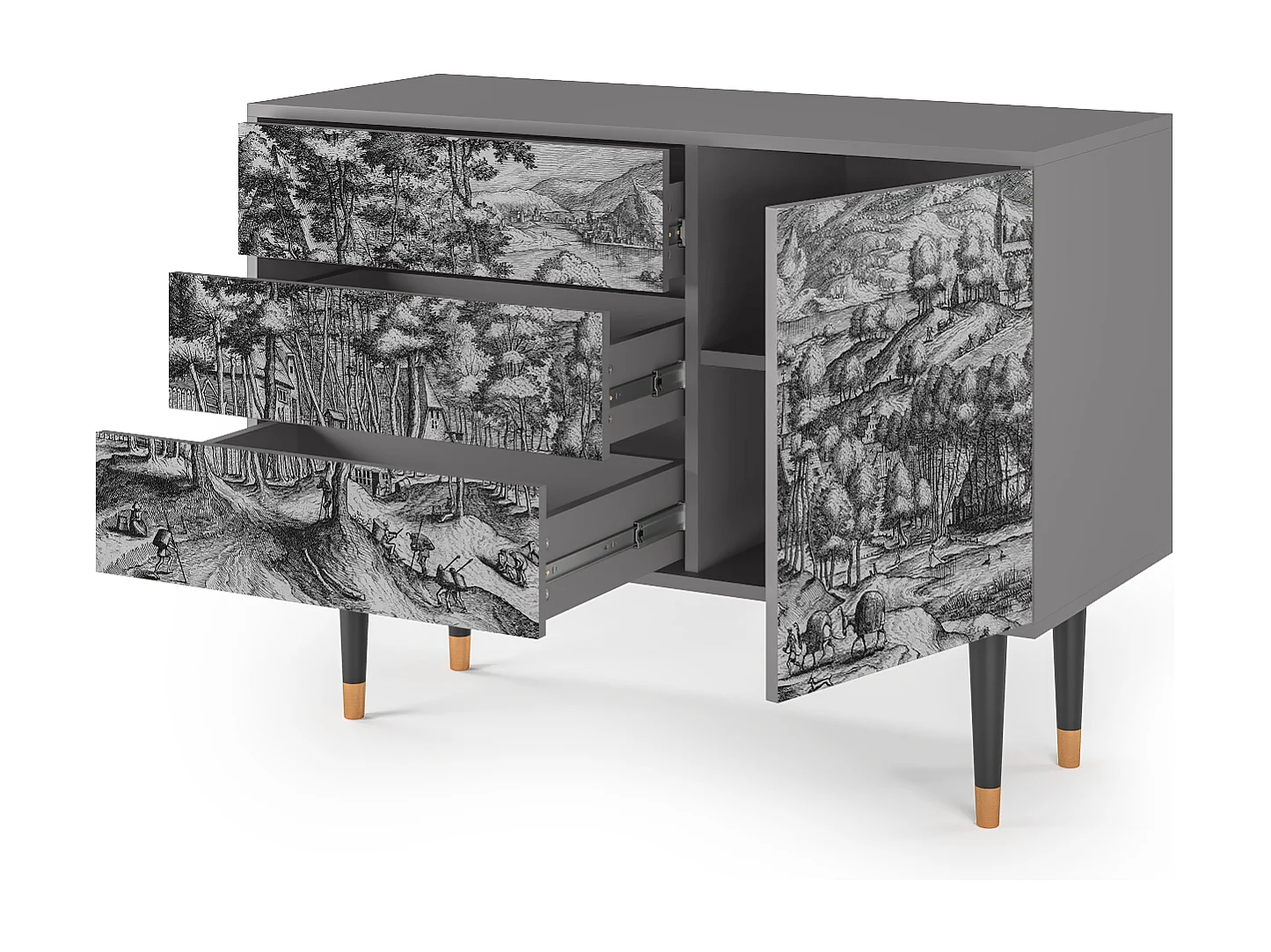 Credenza - 115х84х41 cm - S3 - Rusticorum, Grigio