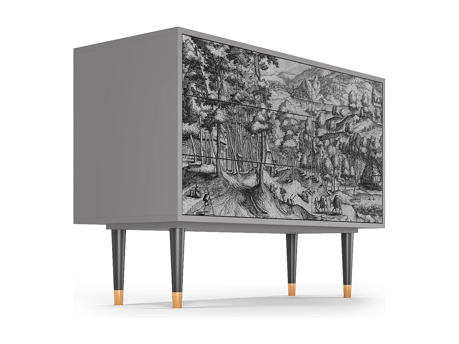 Buffet - 115х84х41 cm - S3 - Rusticorum, Gris