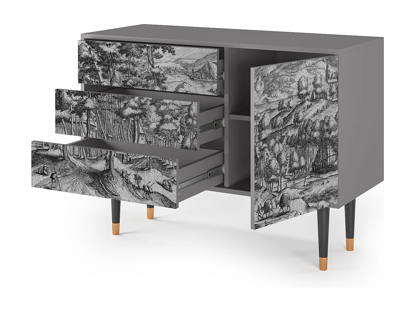 Credenza - 115х84х41 cm - S3 - Rusticorum, Grigio