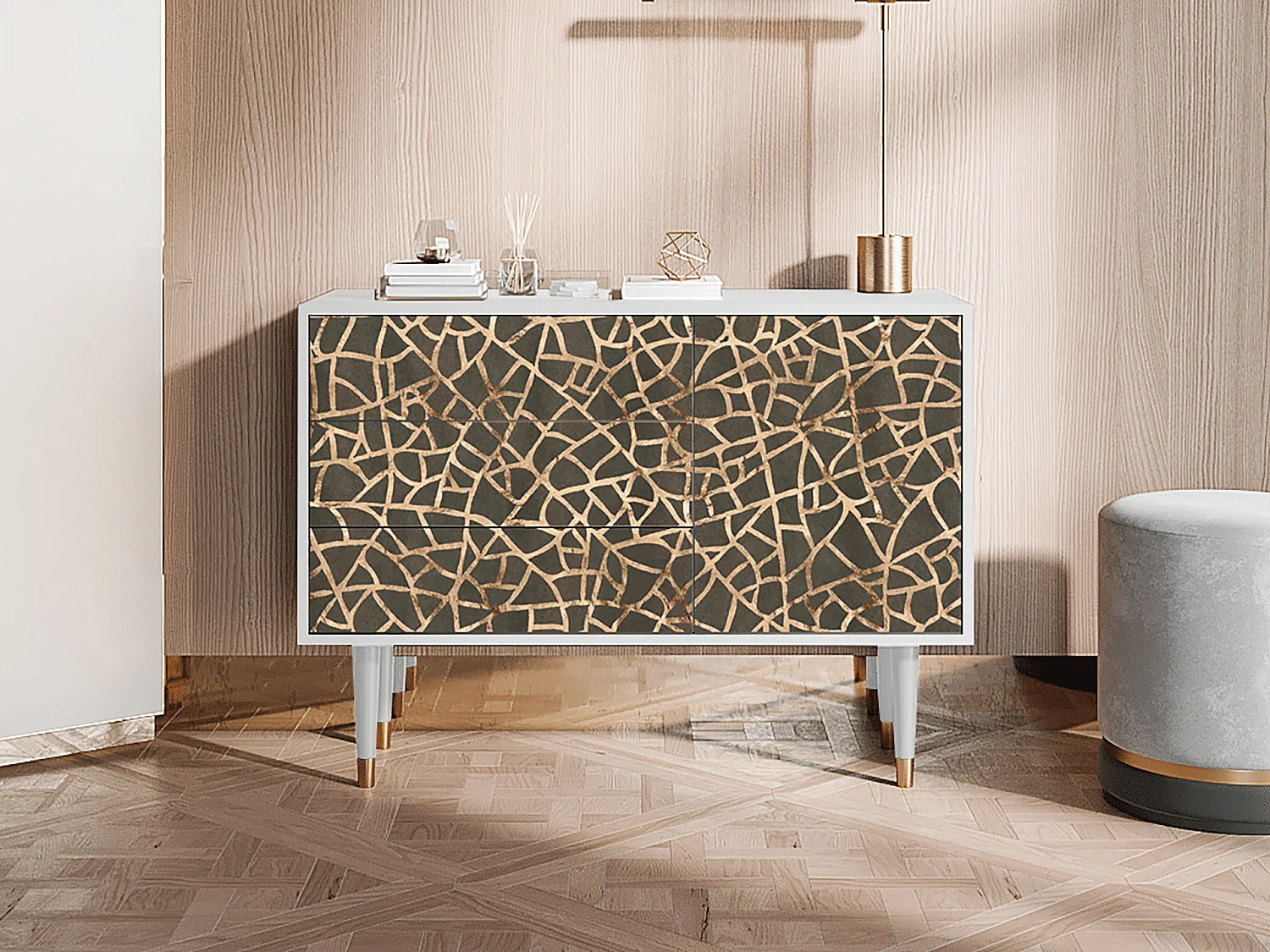 Kredens - 115х84х41 cm - S3 - Enlarged Leaf, Biały