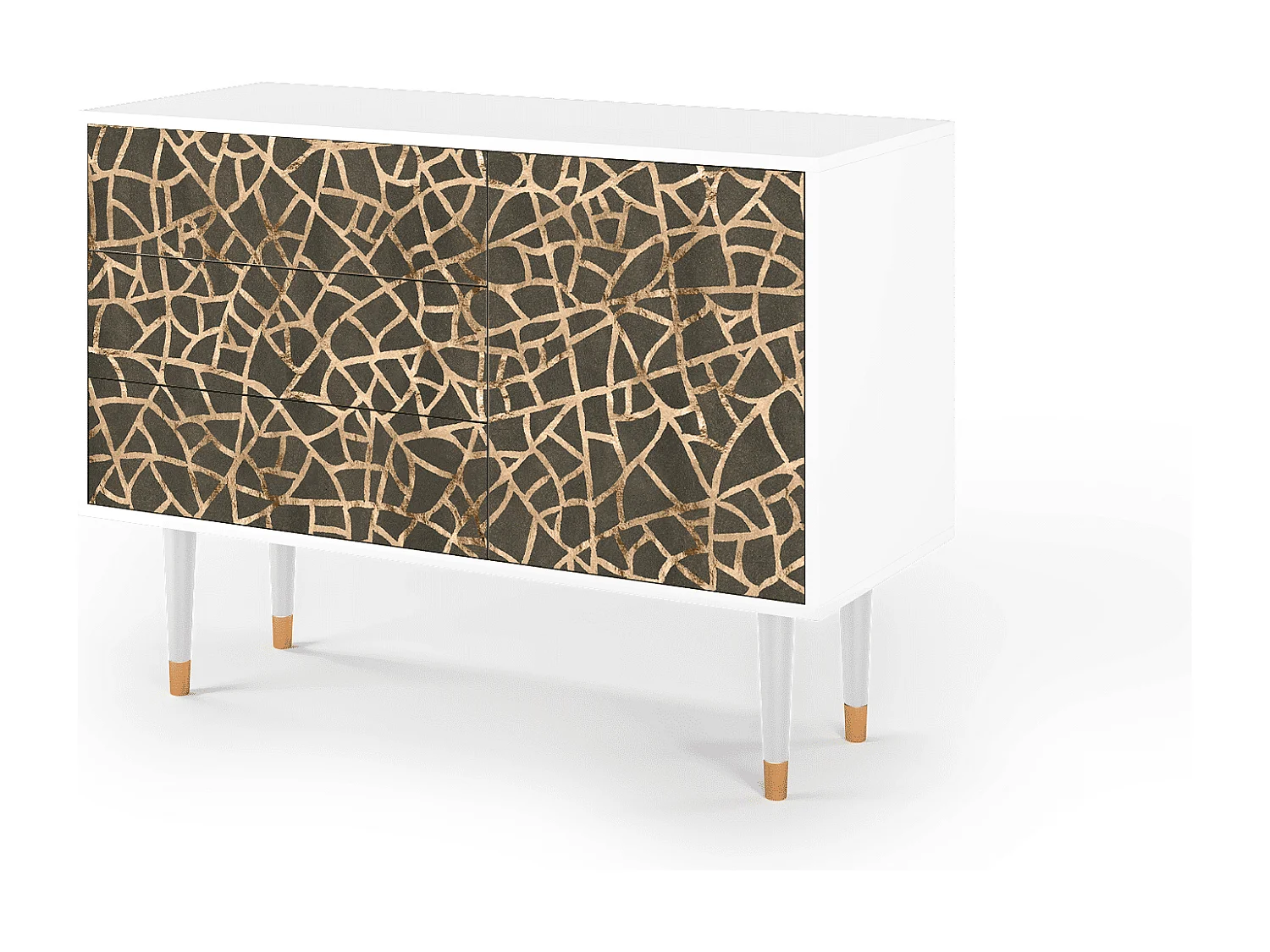 Kredens - 115х84х41 cm - S3 - Enlarged Leaf, Biały