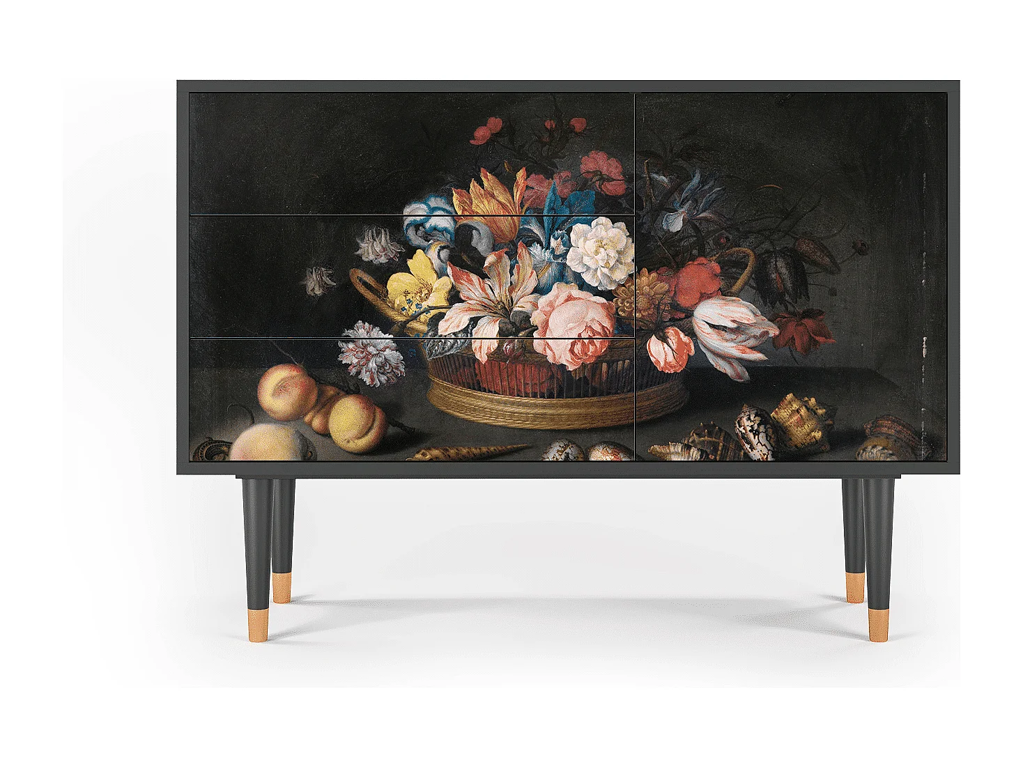 Sideboard - 115х84х41 cm - S3 - Still Life with Flowers, Anthrazit