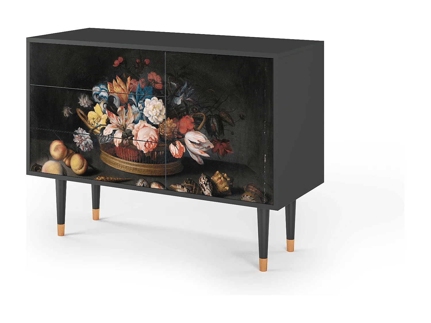 Sideboard - 115х84х41 cm - S3 - Still Life with Flowers, Anthrazit