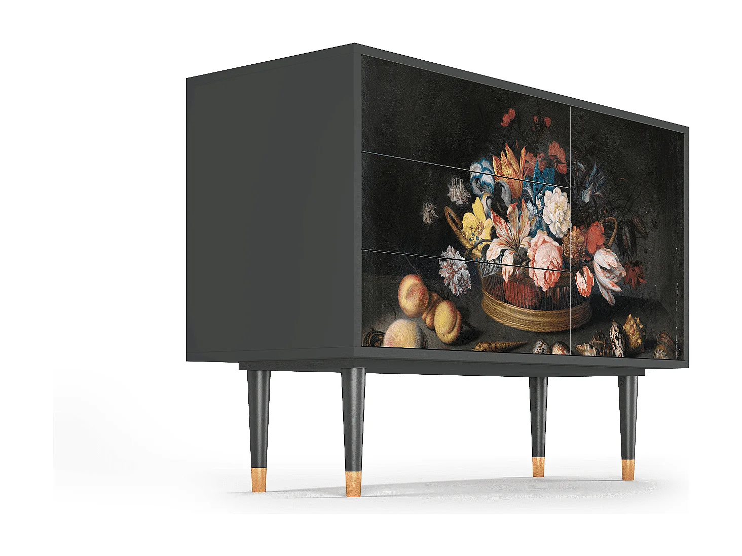 Sideboard - 115х84х41 cm - S3 - Still Life with Flowers, Anthrazit