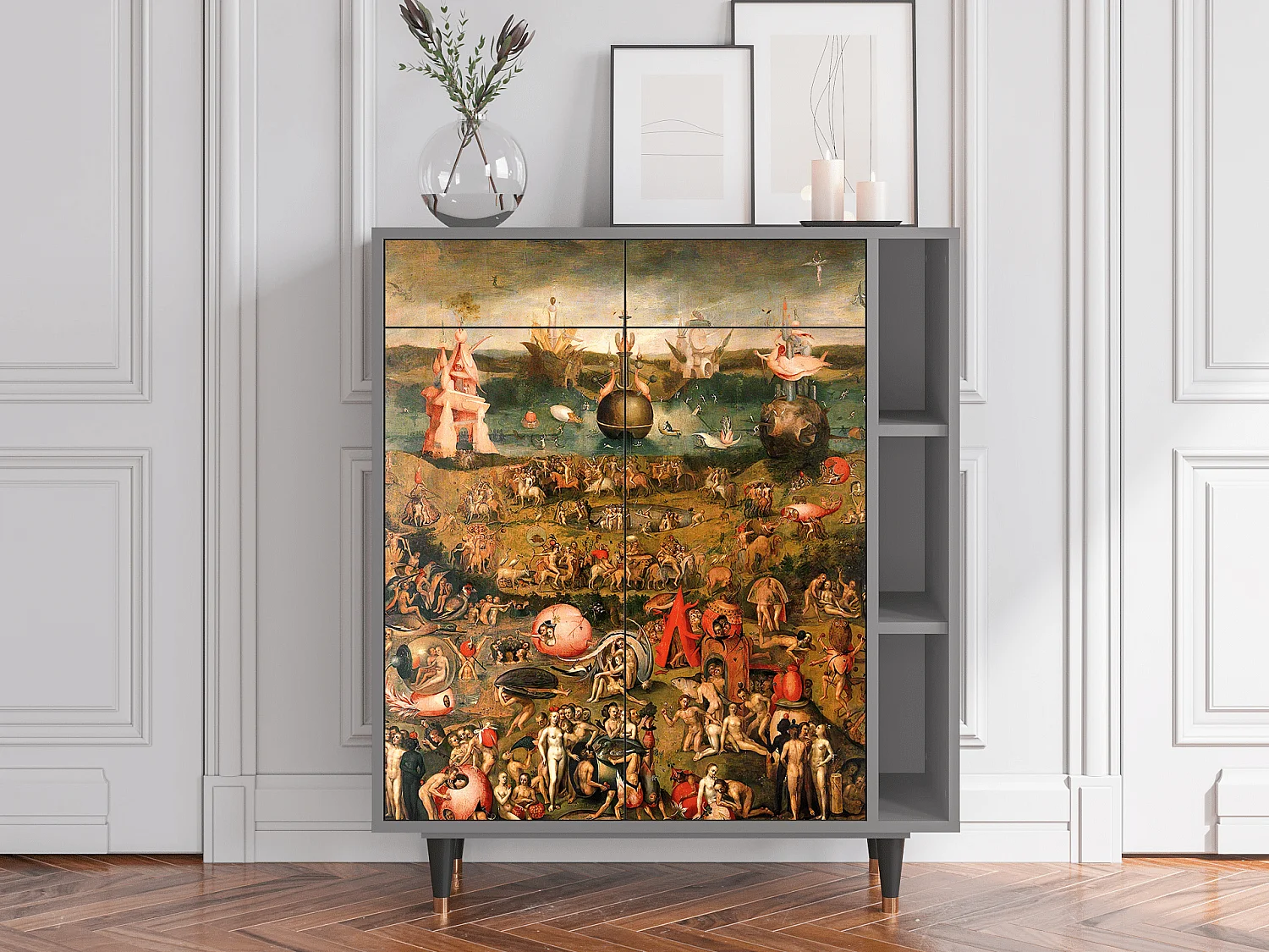 Kredens - 96х110х41 cm - BS6 - Garden of Delights , Szary