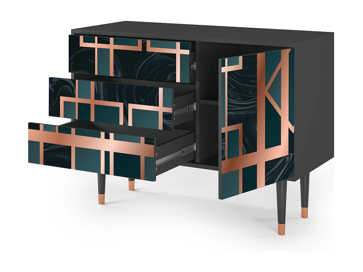 Buffet - 115х84х41 cm - S3 - Emerald Metro, Anthracite