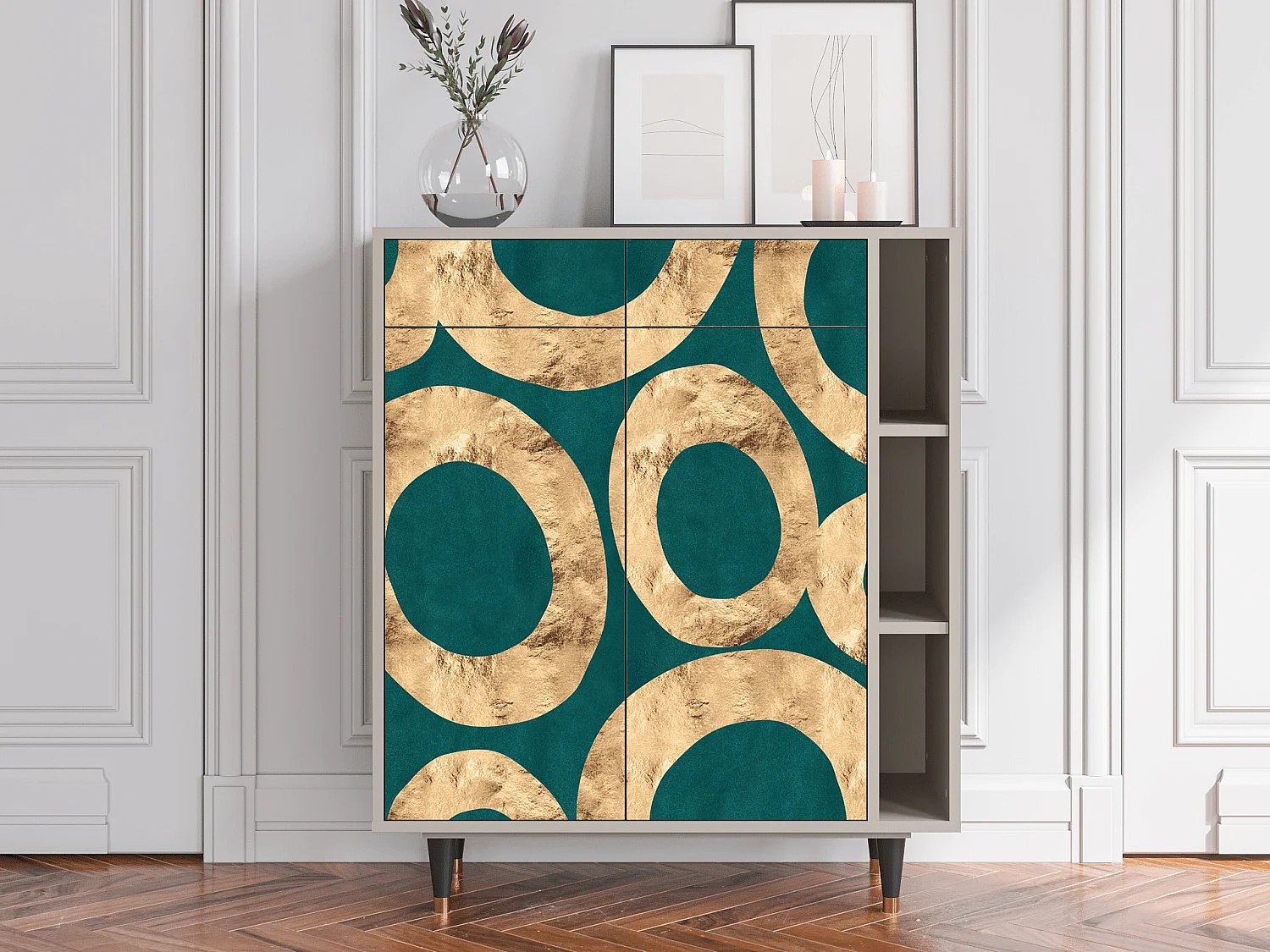 Kredens - 96х110х41 cm - BS6 - Zircon Sphere, Piaskowy