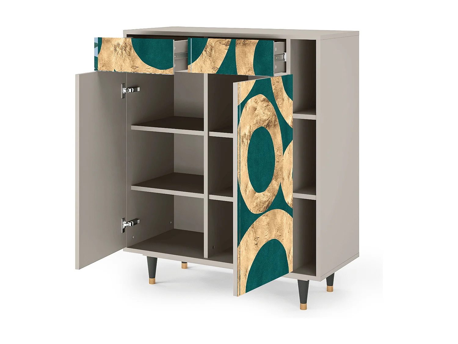 Kredens - 96х110х41 cm - BS6 - Zircon Sphere, Piaskowy