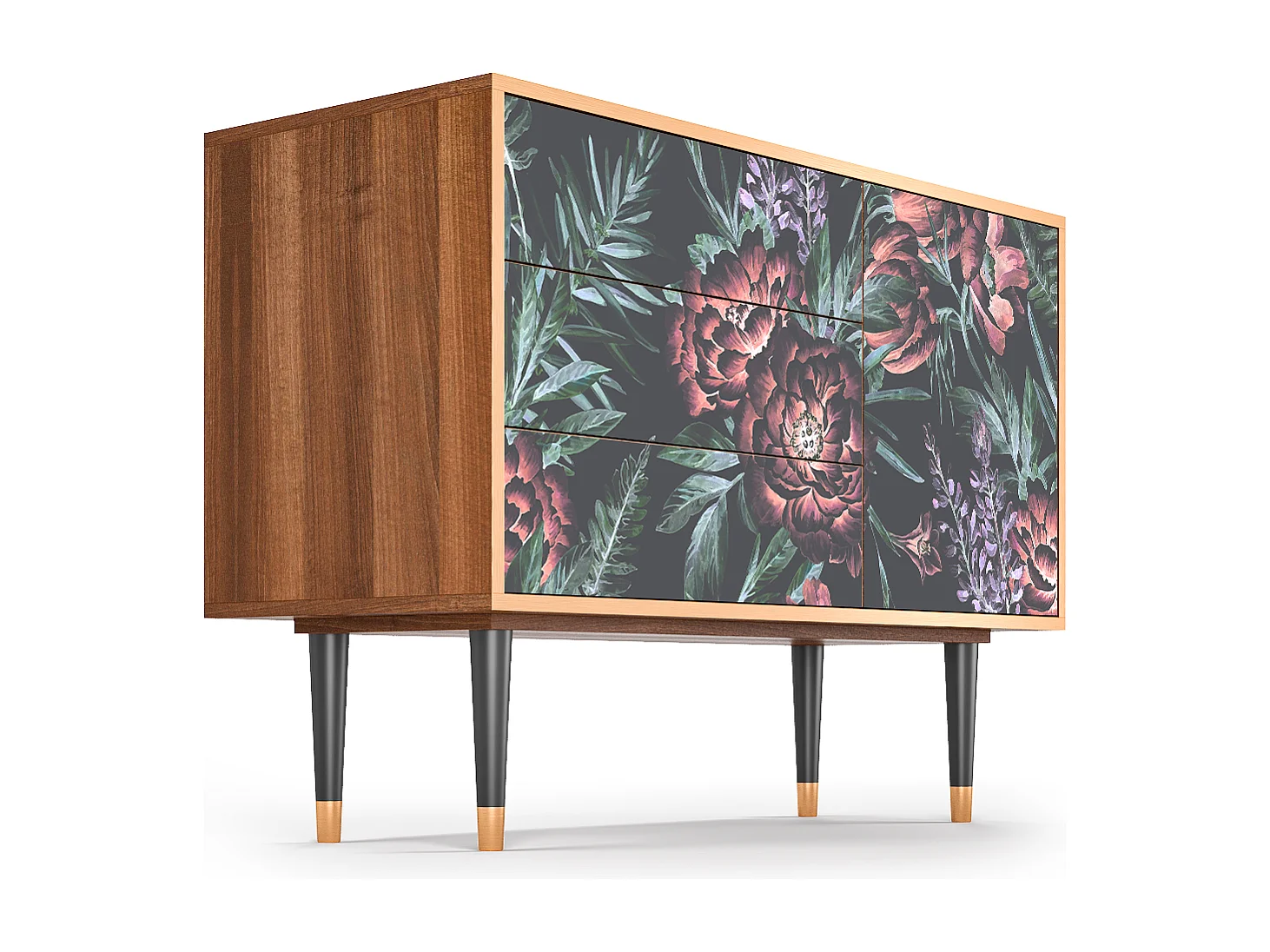 Buffet - 115х84х41 cm - S3 - Dark Peonies, Noyer