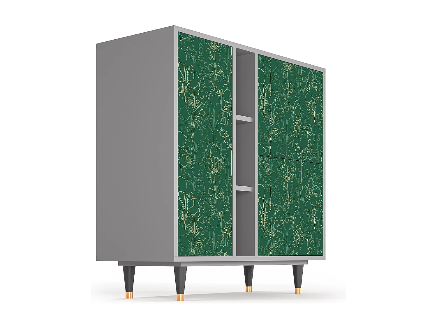 Kredens - 94х96х41 cm - BS5 - Emerald Forest, Szary