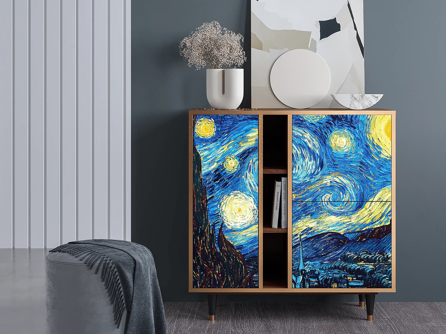 Aparador - 94х96х41 cm - BS5 - The Starry Night  , Nogueira
