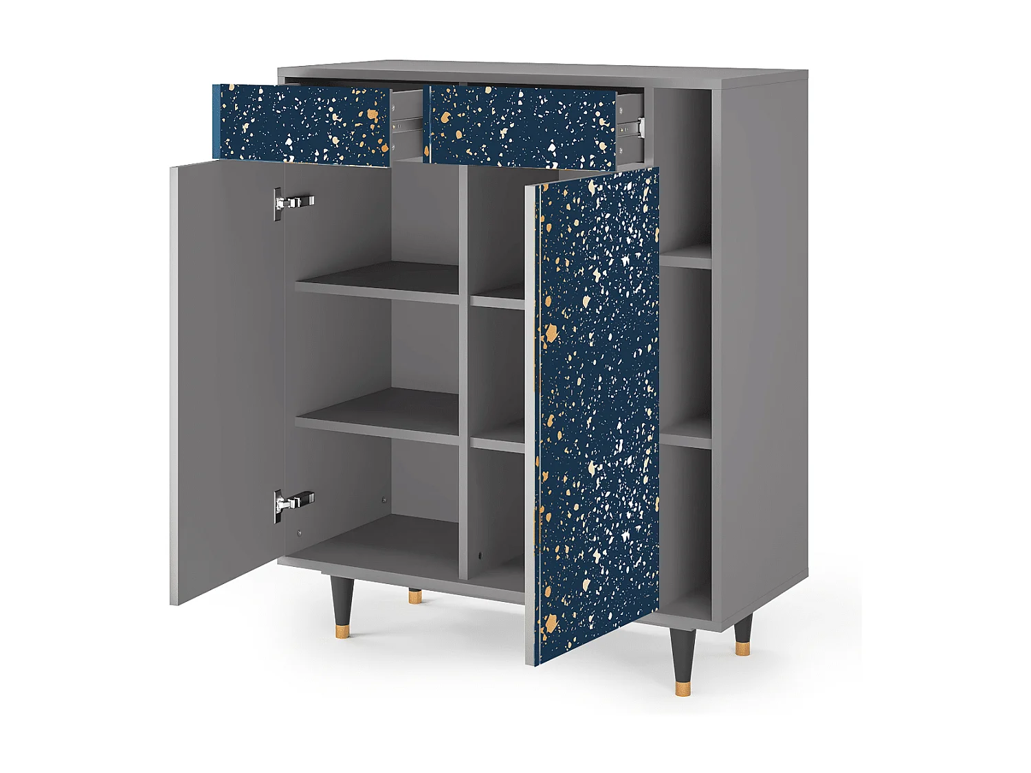 Kredens - 96х110х41 cm - BS6 - Starfall, Szary