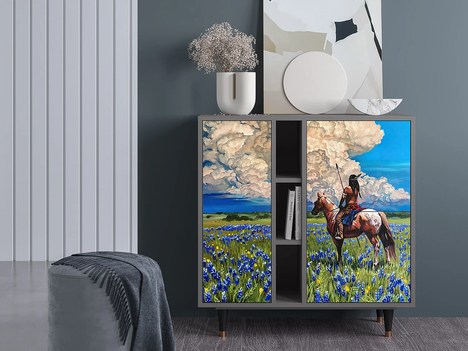 Sideboard - 94х96х41 cm - BS5 - Thunderheads by Dean, Grau