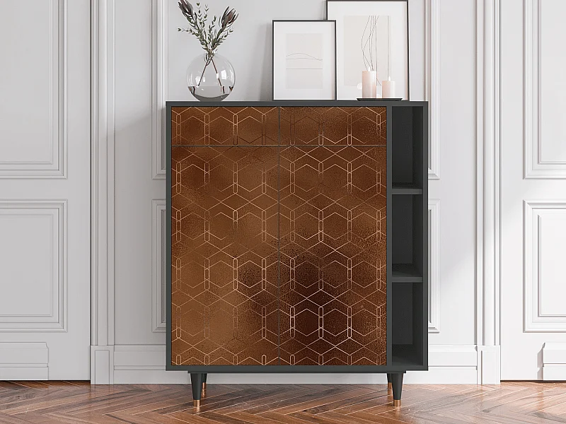 Kredens - 96х110х41 cm - BS6 - Chocolate Bar, Antracyt