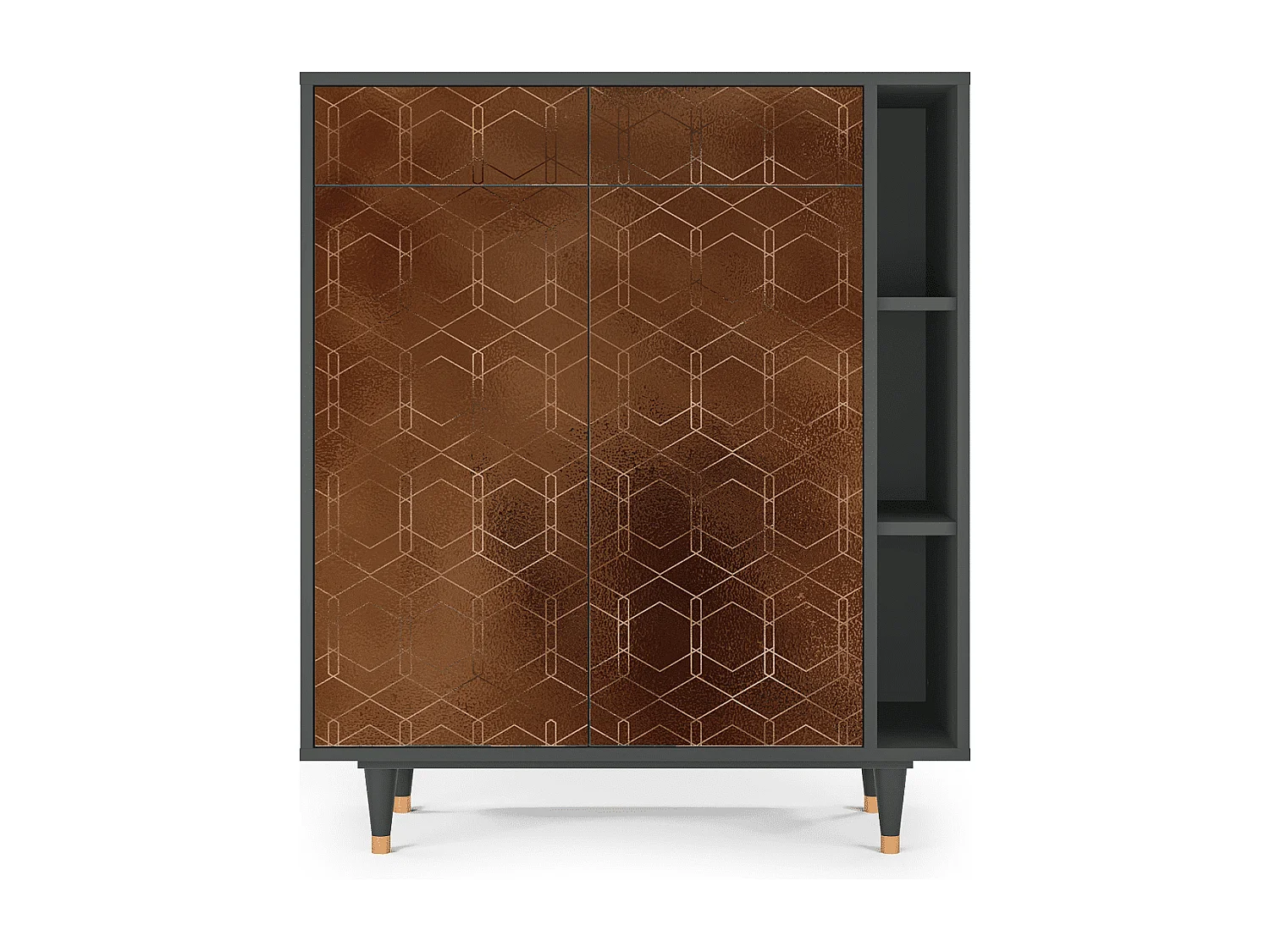 Kredens - 96х110х41 cm - BS6 - Chocolate Bar, Antracyt