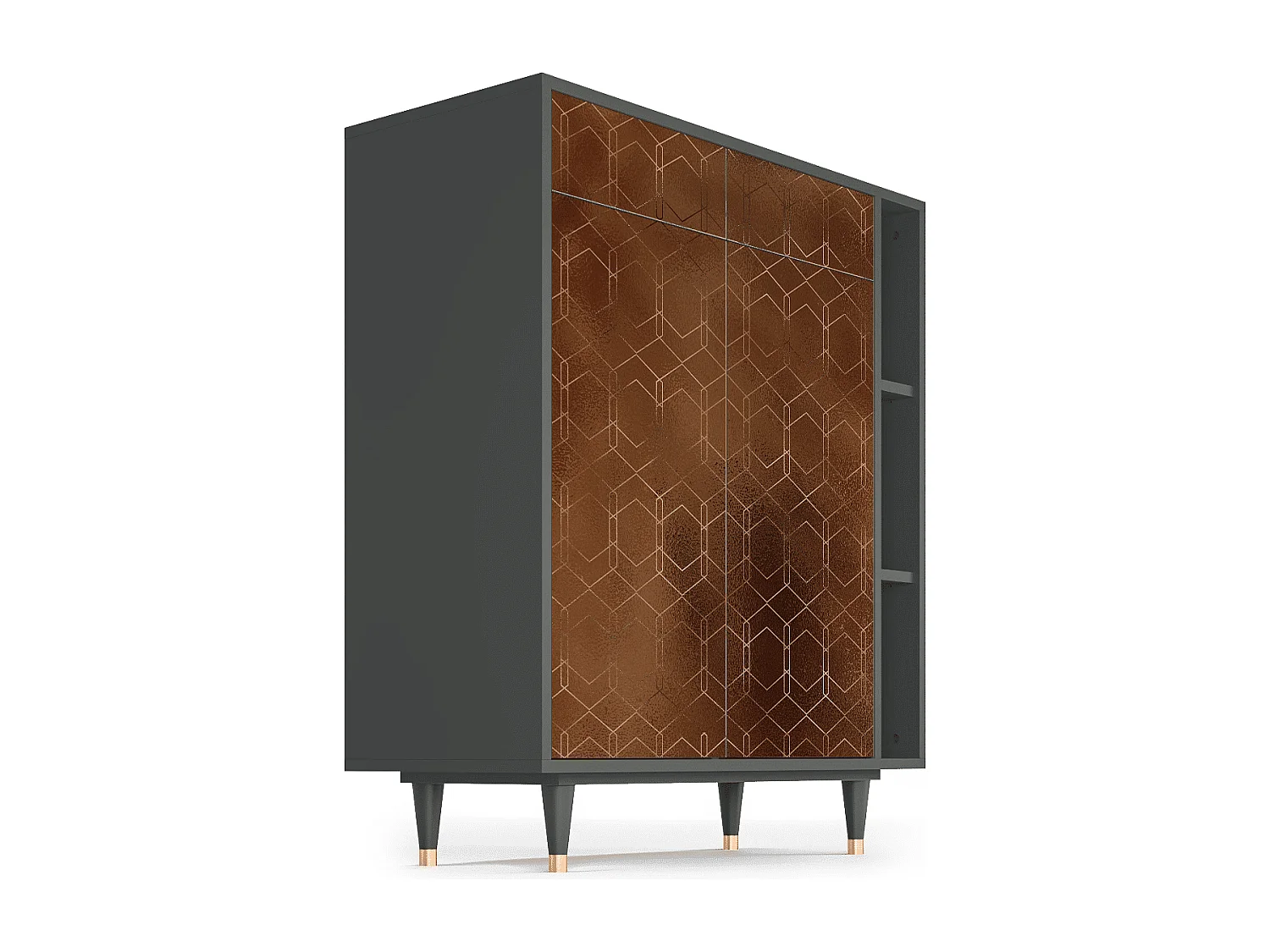 Kredens - 96х110х41 cm - BS6 - Chocolate Bar, Antracyt