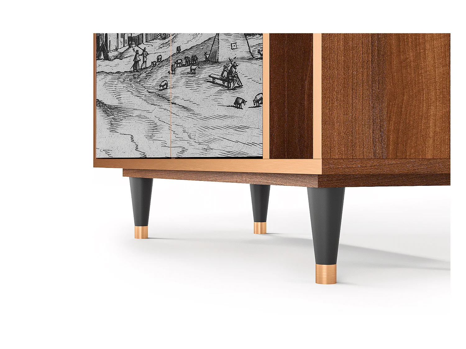 Sideboard - 96х110х41 cm - BS6 - Country Village, Walnuss