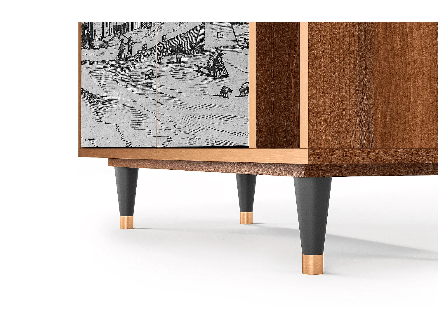 Kredens - 96х110х41 cm - BS6 - Country Village, Orzech