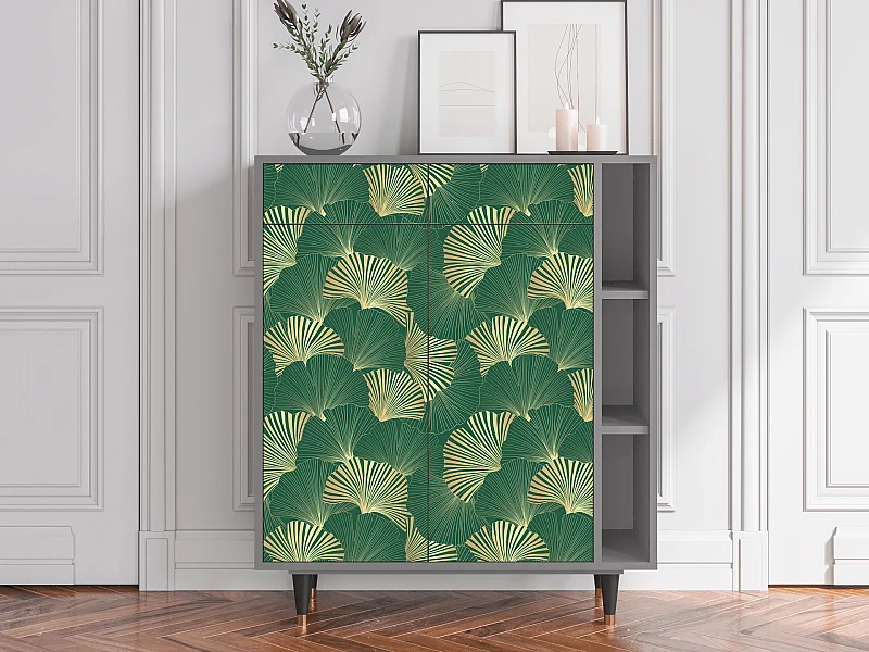 Kredens - 96х110х41 cm - BS6 - Gold Ginkgo, Szary