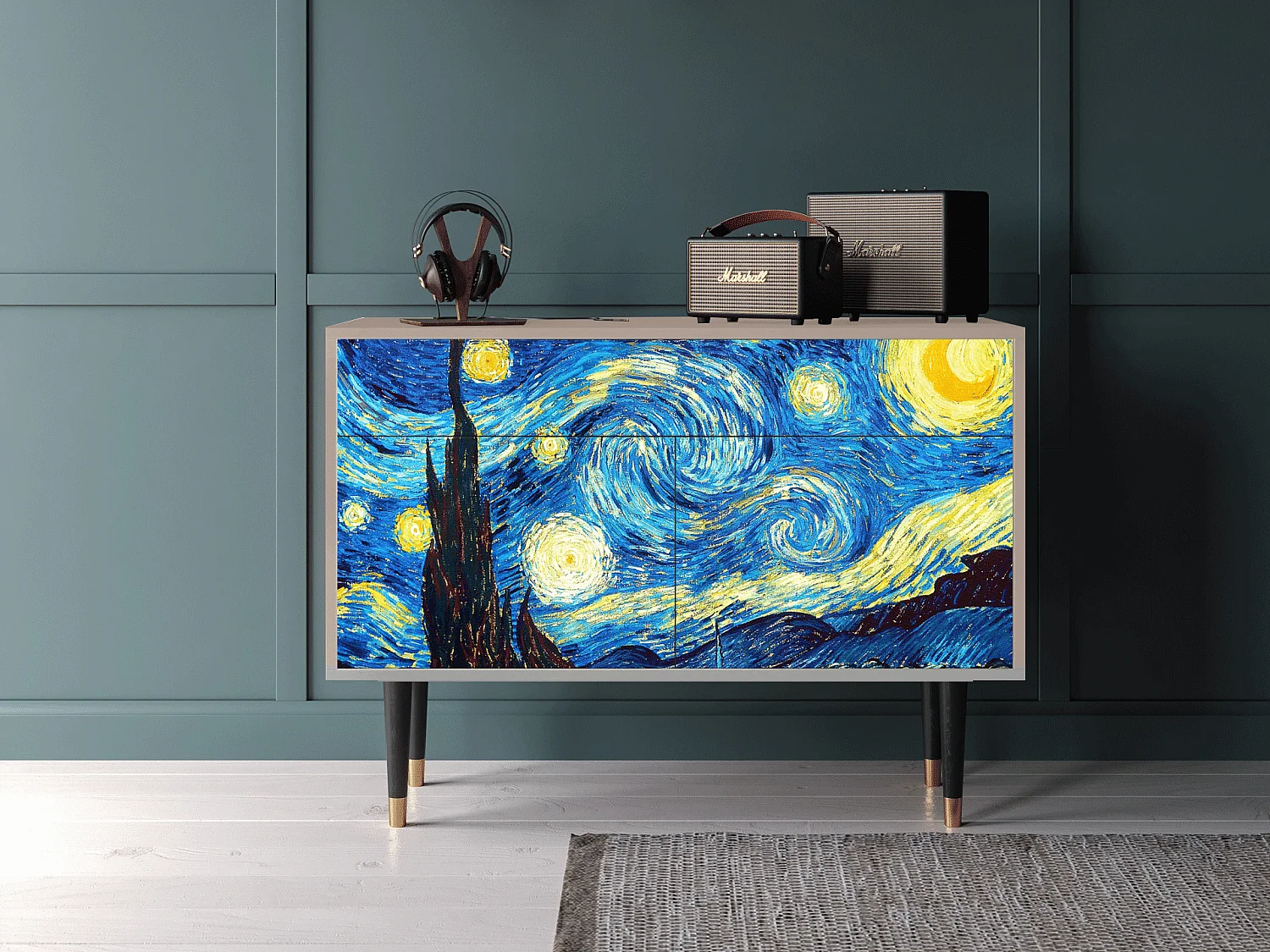 Kredens - 115x85x48 cm - BS4 - The Starry Night  , Latte