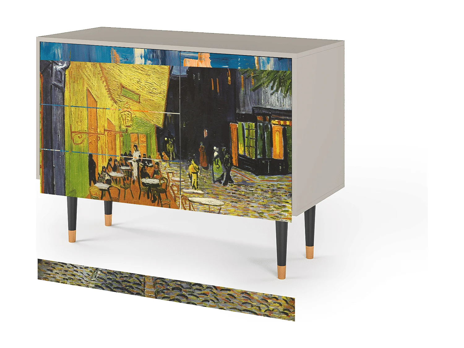 Kredens - 115х84х41 cm - S3 - Café Terrace at Night, Piaskowy