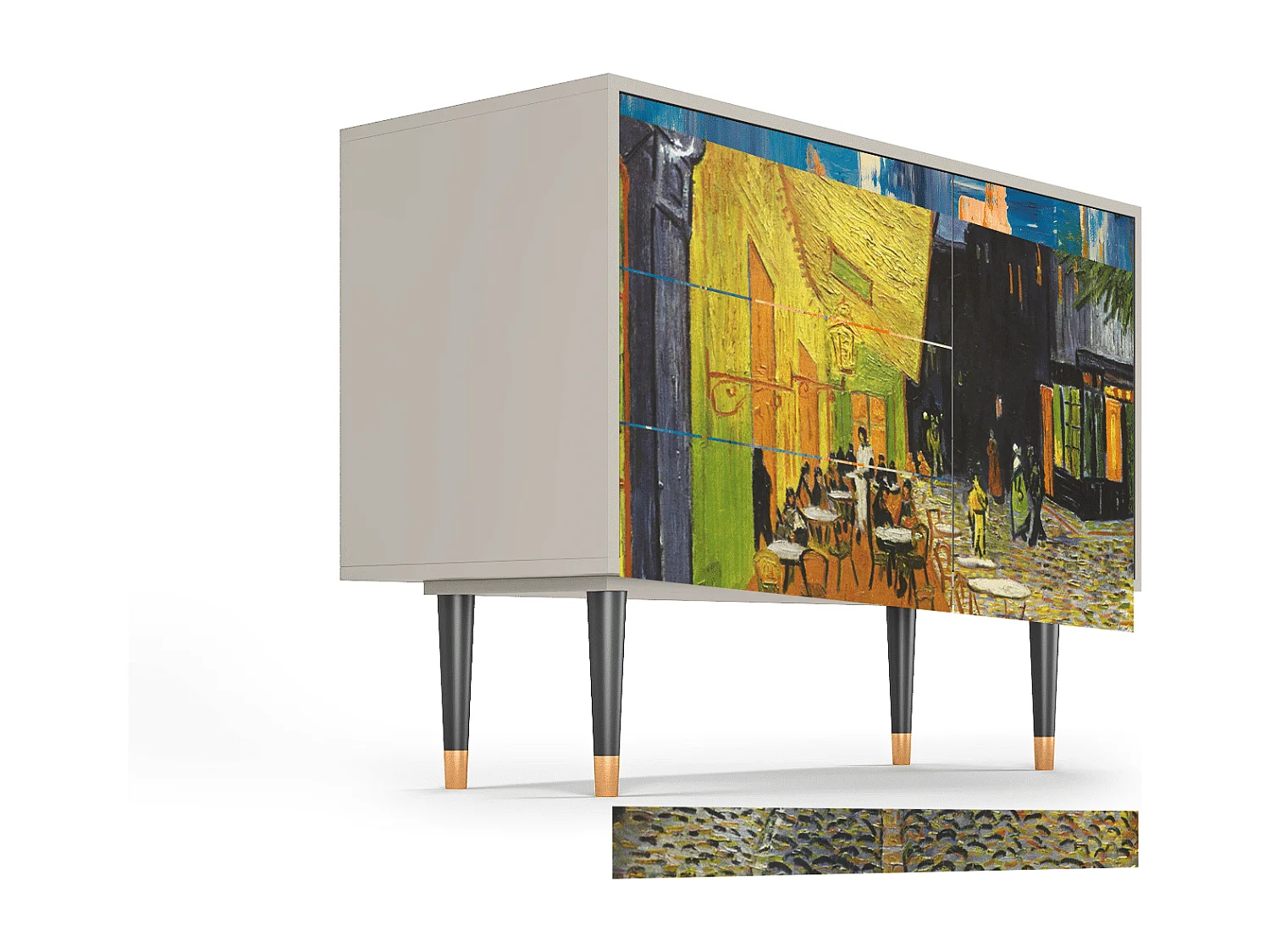 Kredens - 115х84х41 cm - S3 - Café Terrace at Night, Piaskowy