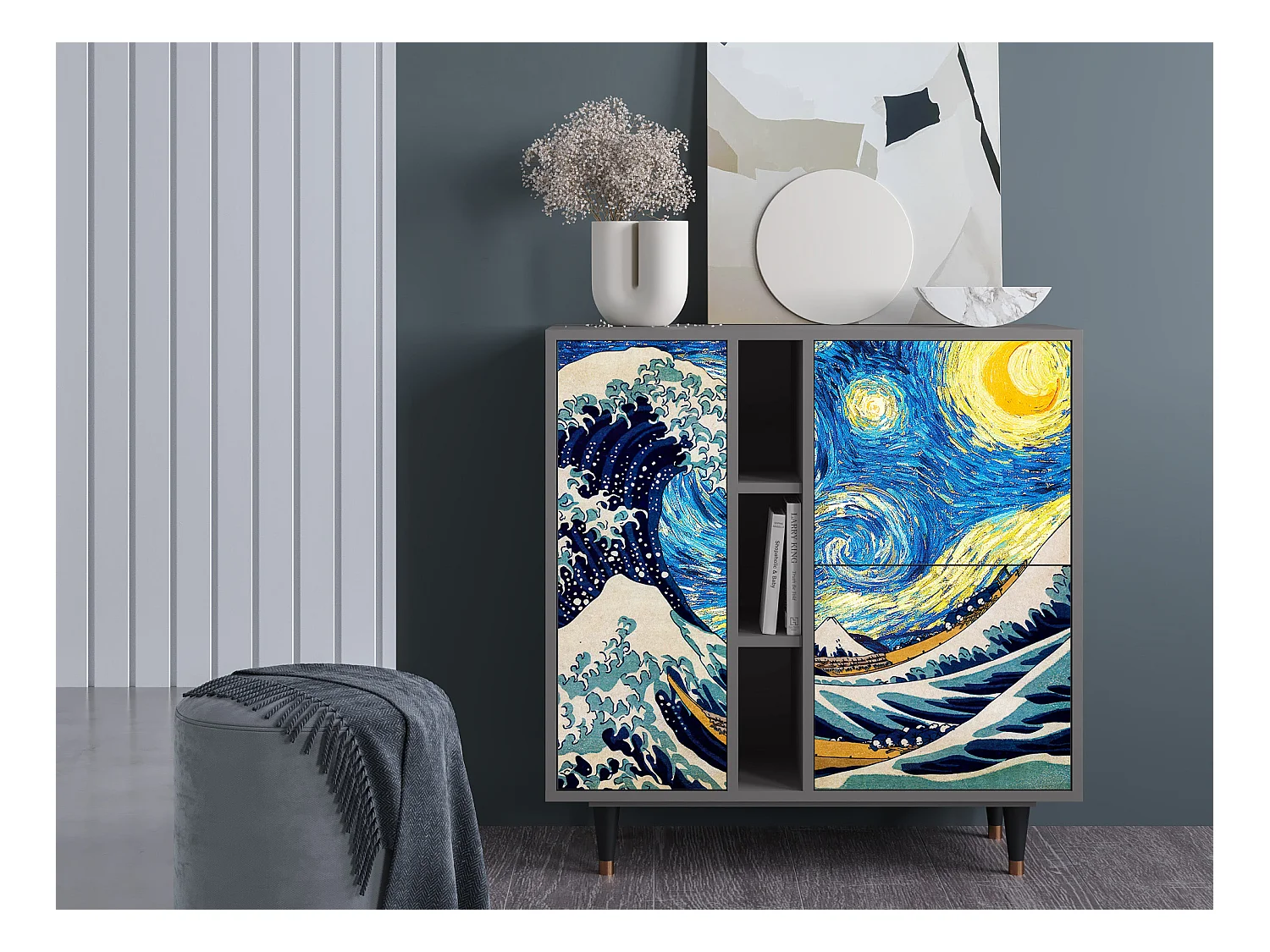 Credenza - 94х96х41 cm - BS5 - Great Wave, Grigio