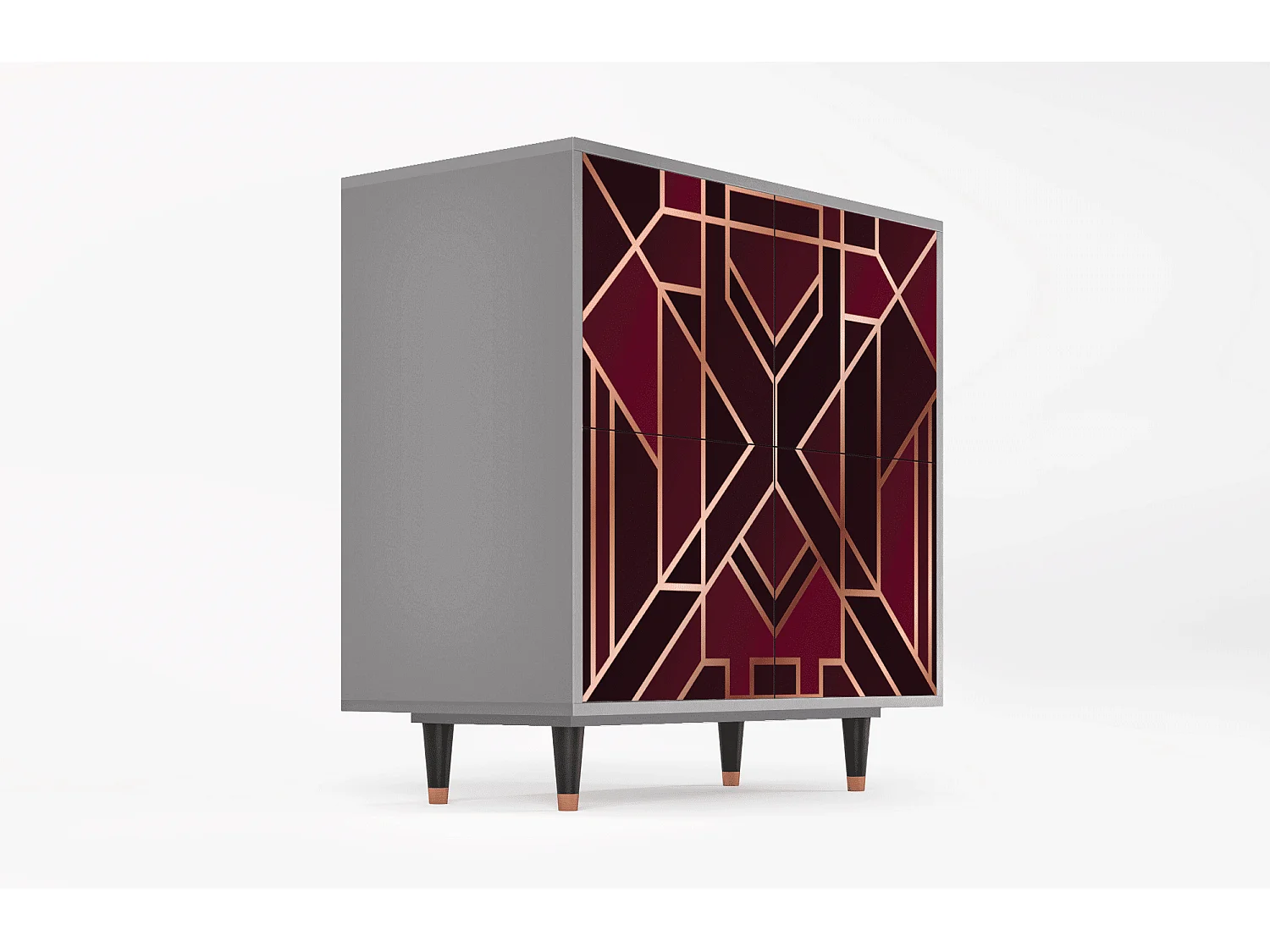 Aparador - 94x96x48 cm - BS3 - Burgundy Jewelery, Cinza