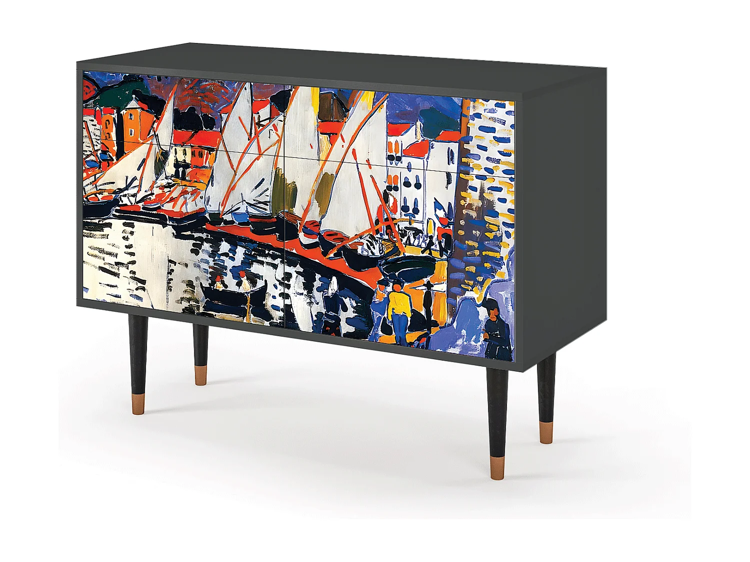 Buffet - 115x85x48 cm - BS4 - Le Séchage des voiles , Anthracite