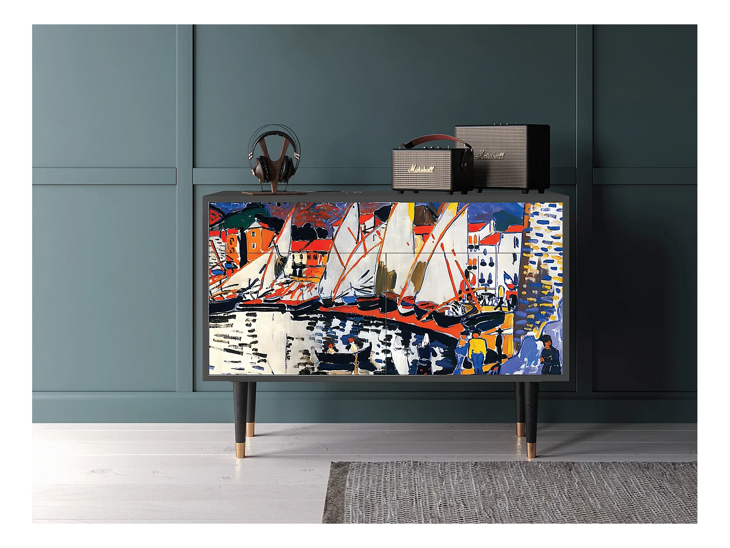 Sideboard - 115x85x48 cm - BS4 - Le Séchage des voiles , Anthrazit